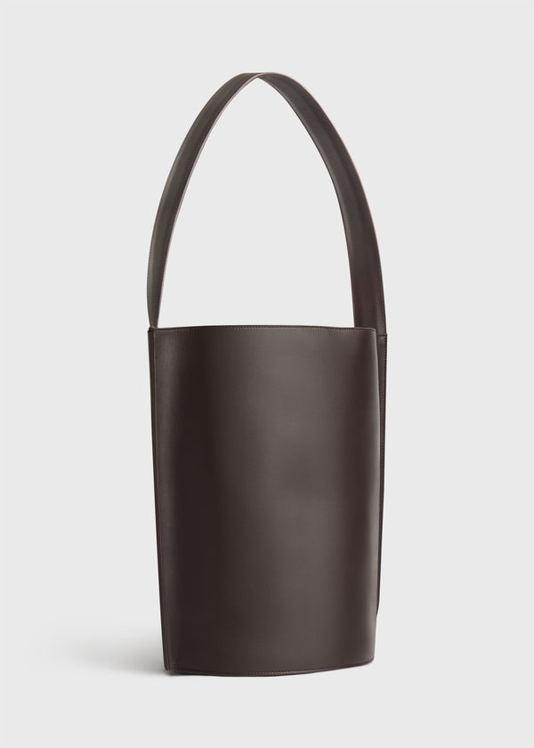 Bucket Tote Bag in Leather - Chocolate - CO
