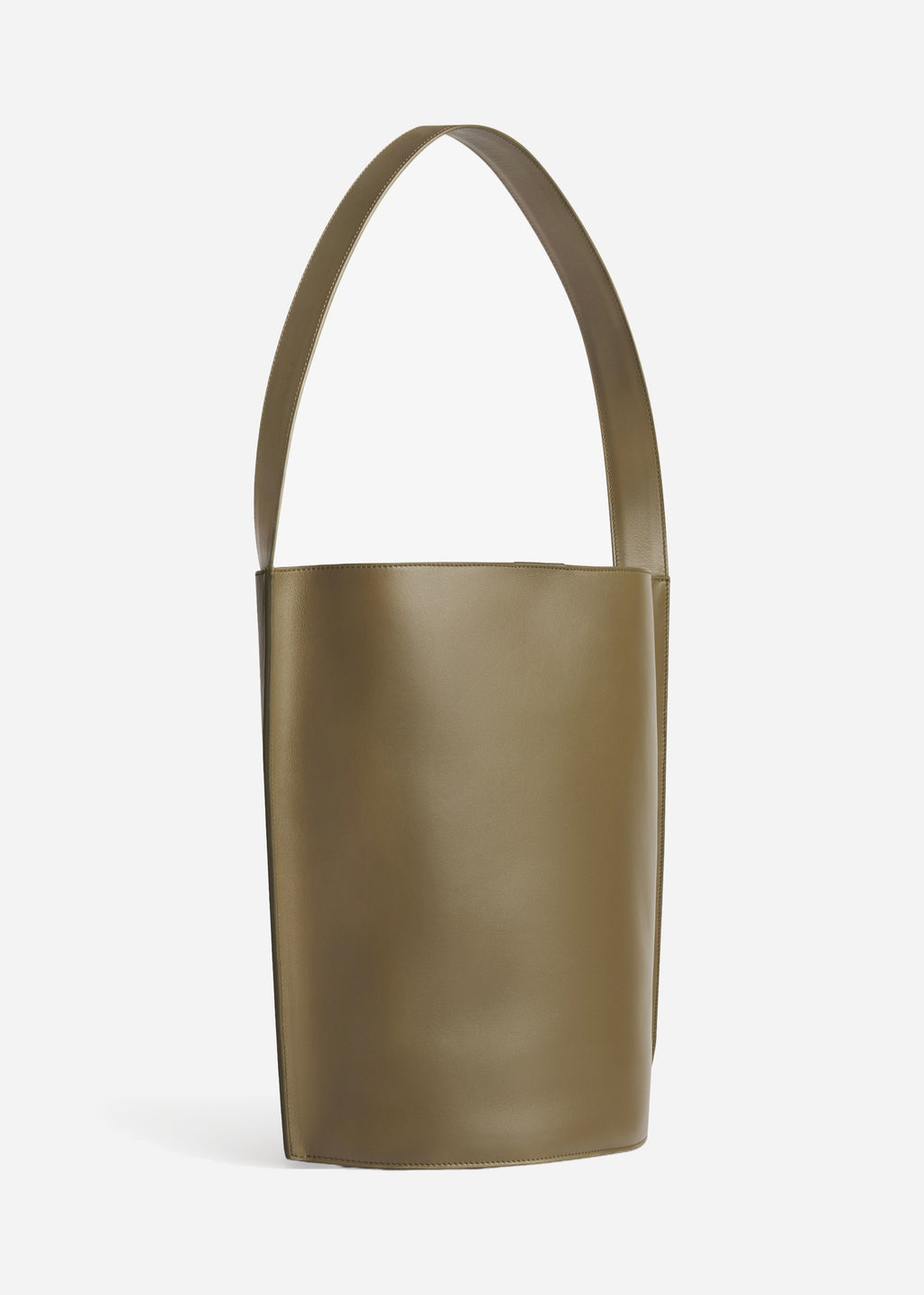Bucket Tote Bag in Leather - Olive - CO