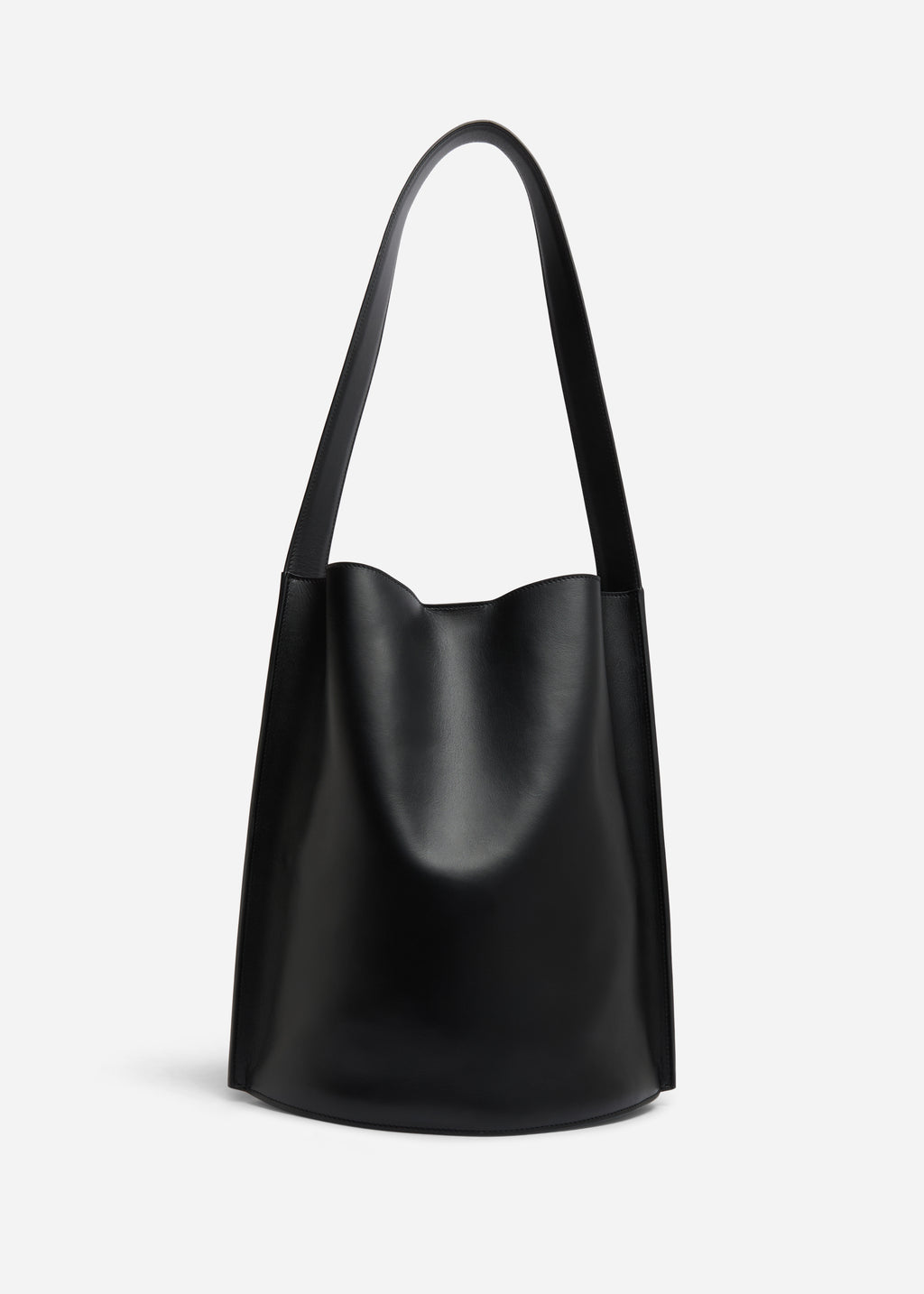 Bucket Tote Bag in Leather - Black - CO