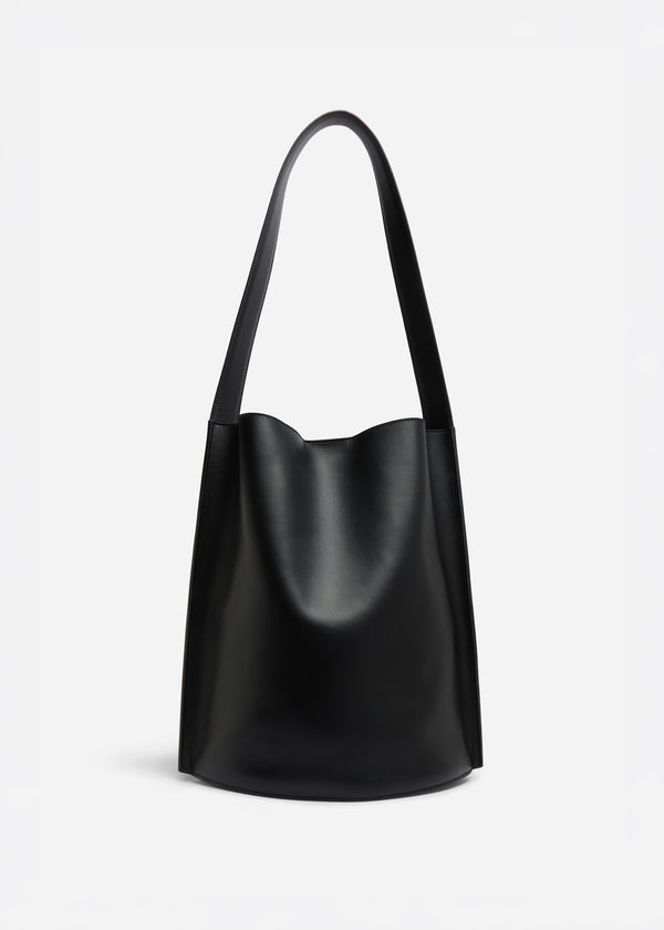 Bucket Tote Bag in Leather - Black - CO