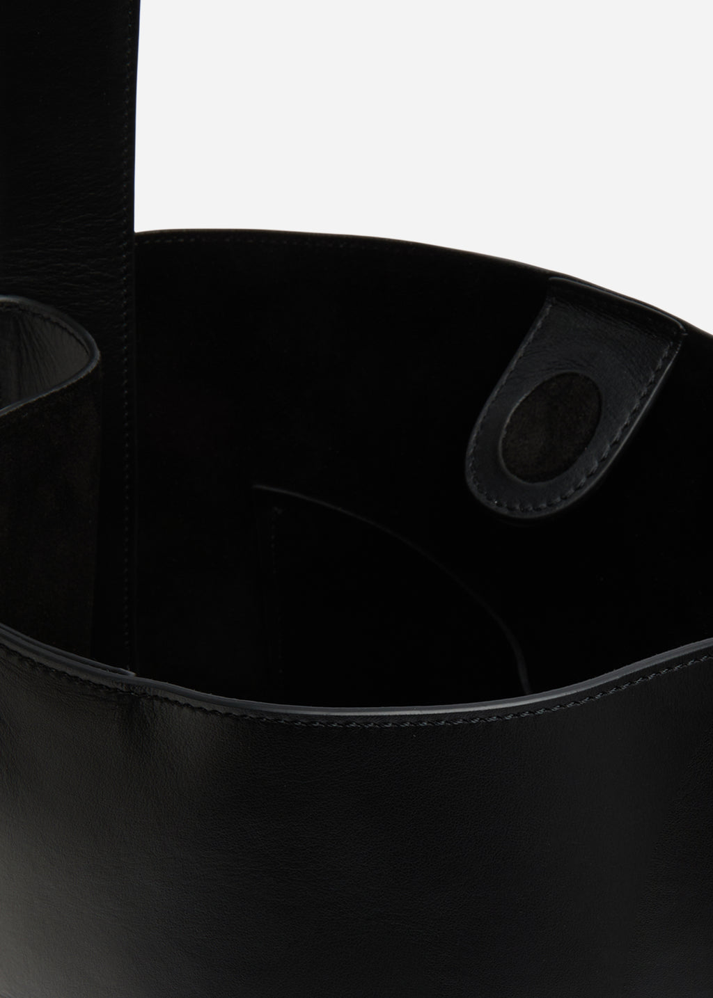 Bucket Tote Bag in Leather - Black - CO