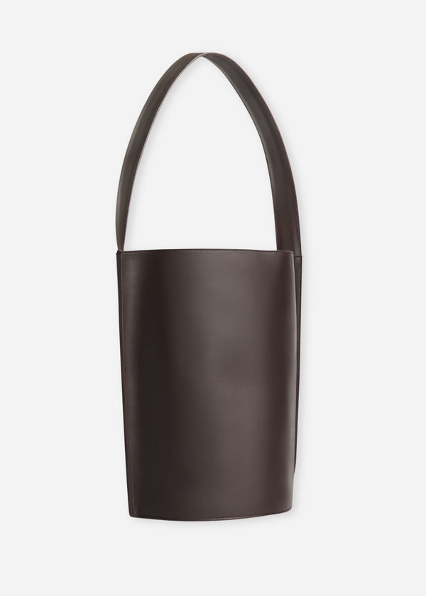 Bucket Tote Bag in Leather - Chocolate - CO