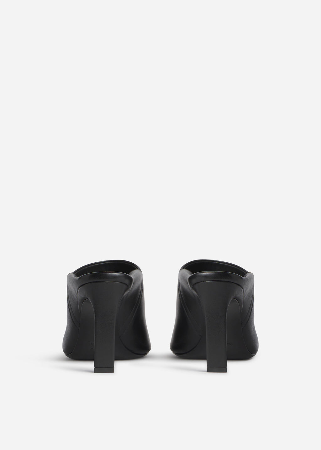 Open Toe Heeled Mule in Smooth Leather - Black - CO