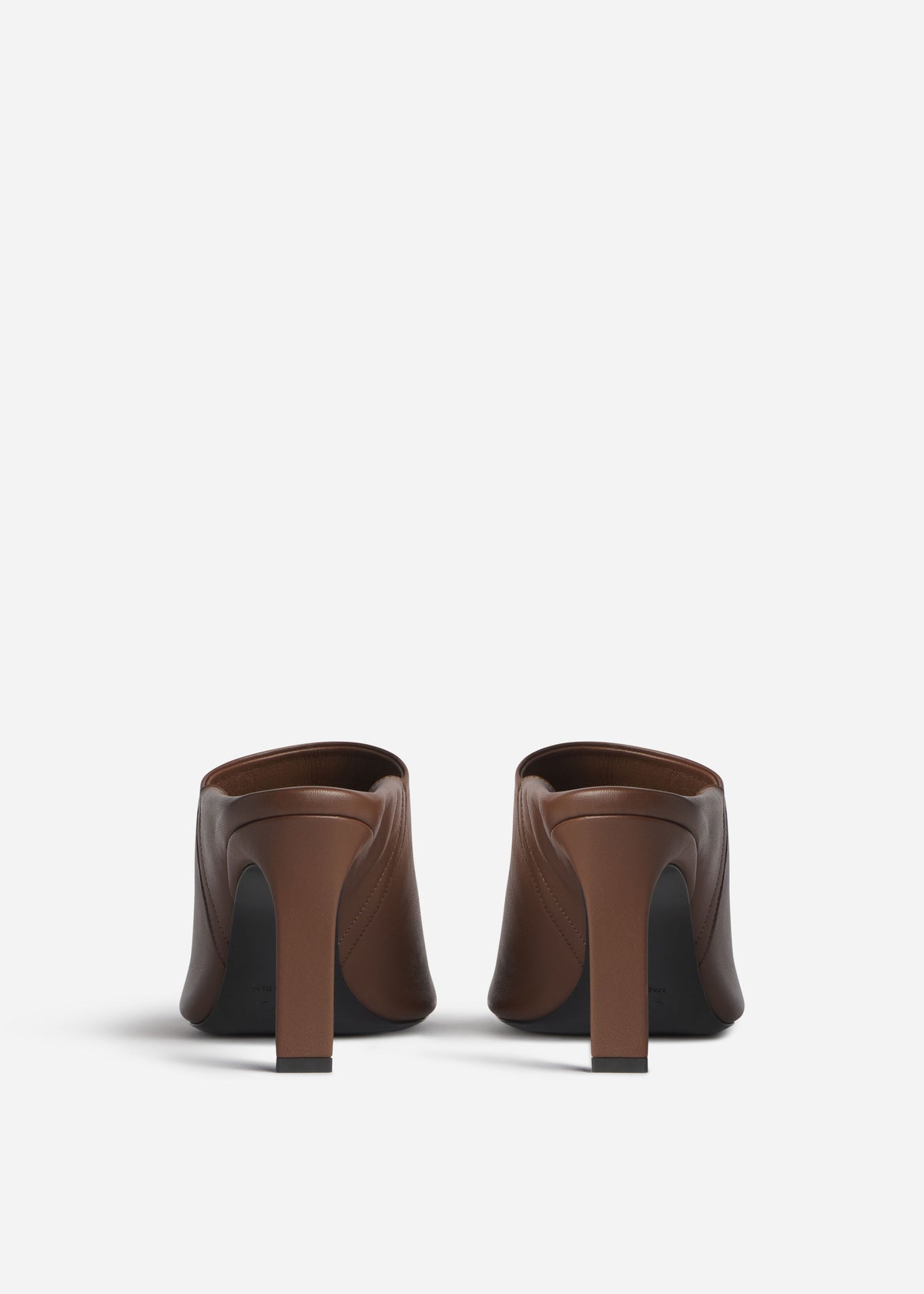 Open Toe Heeled Mule in Smooth Leather - Cognac, image 3 of 3