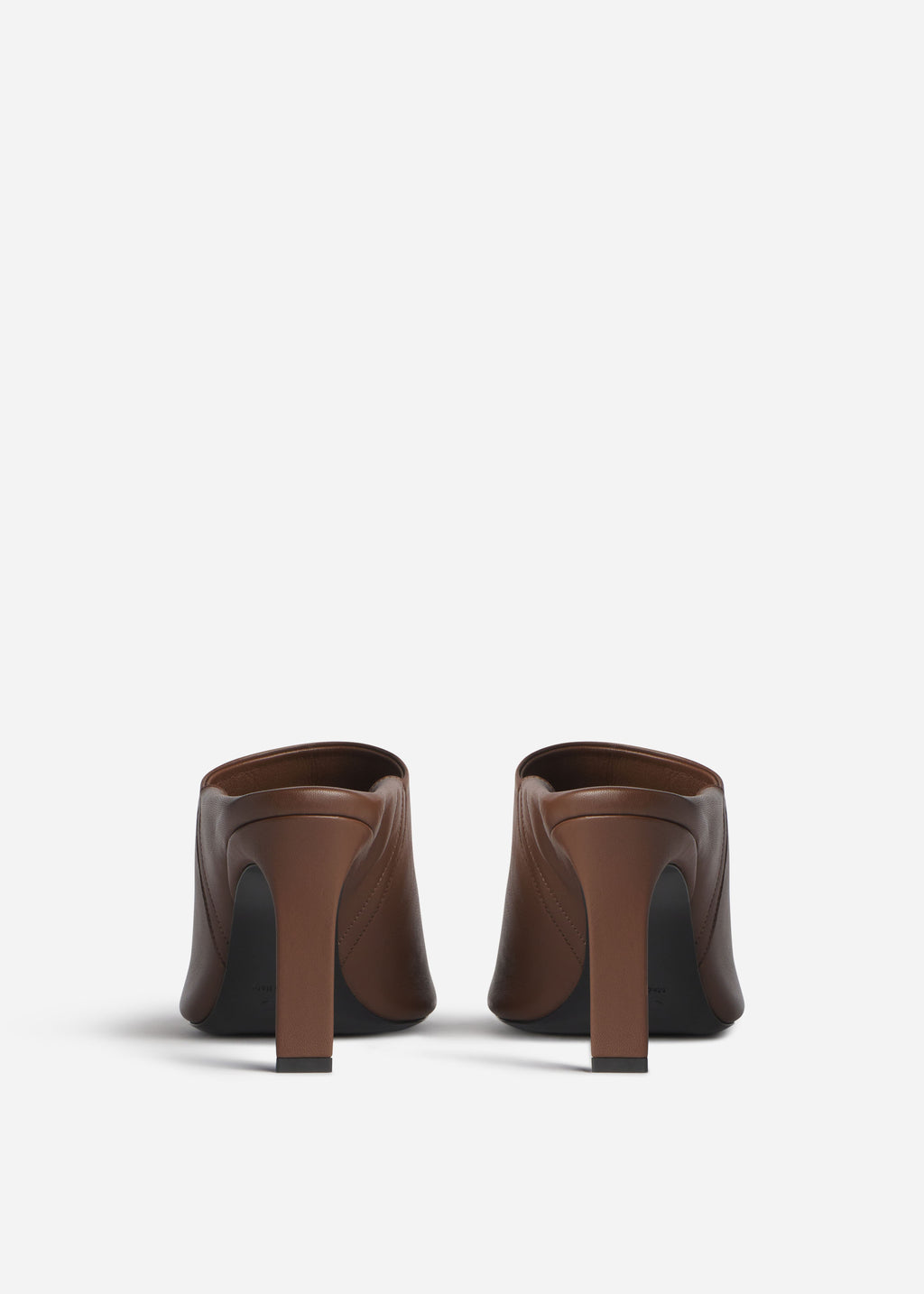 Open Toe Heeled Mule in Smooth Leather - Cognac - CO