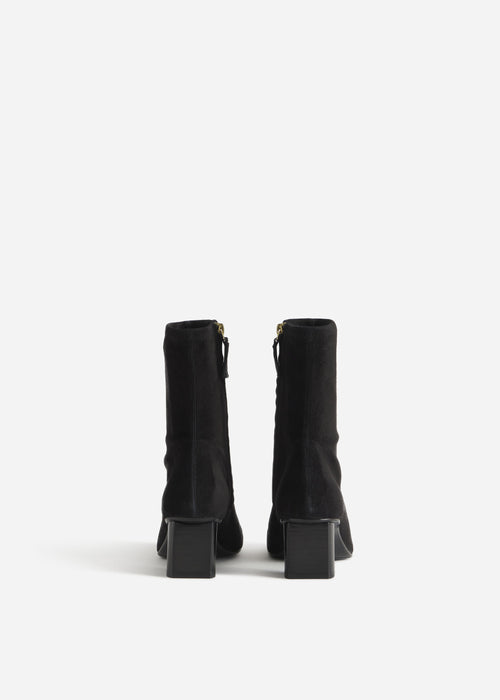 Square Toe Ankle Boot in Suede - Black, image 3 of 3
