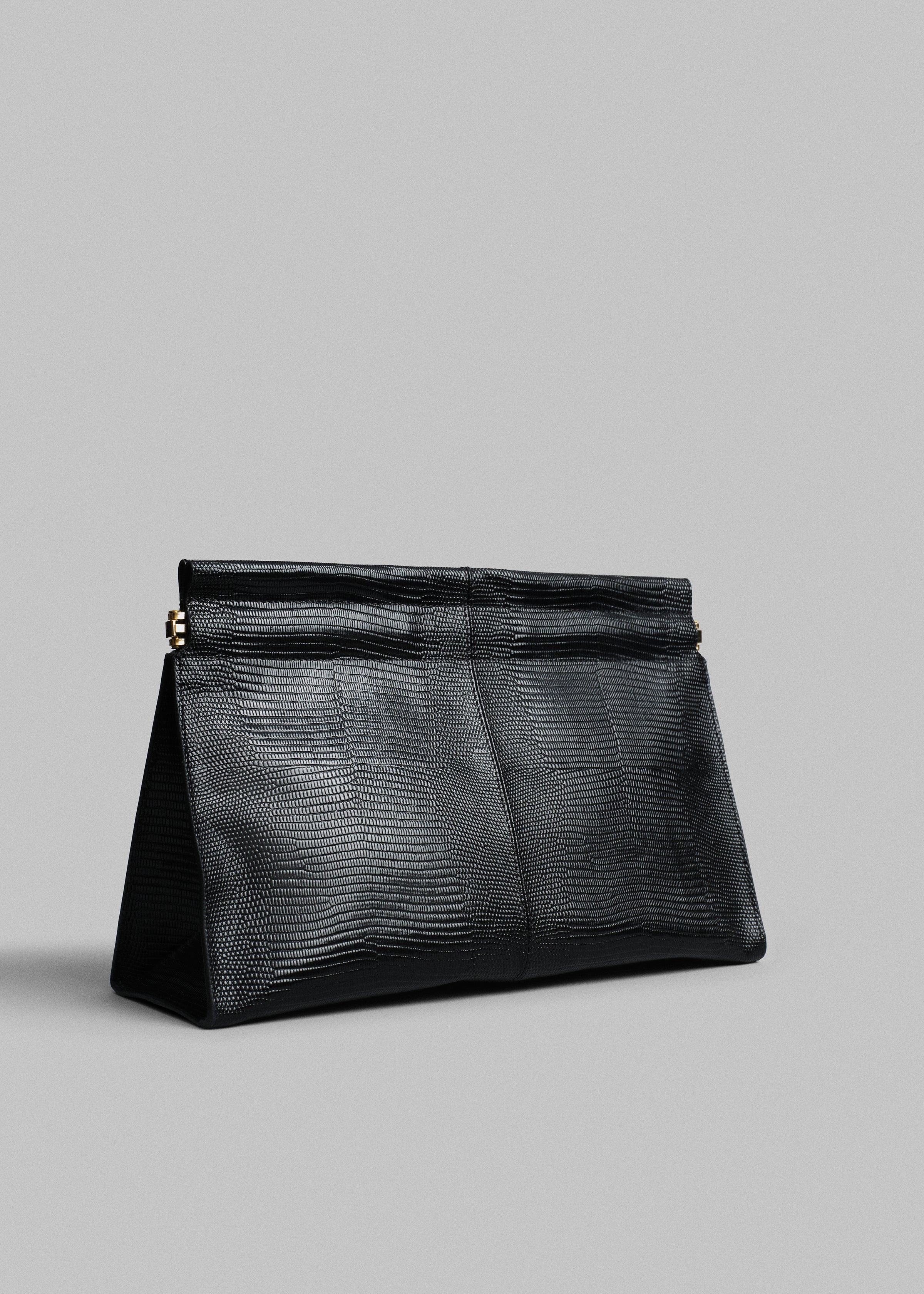 Medium Leather Clutch -Black