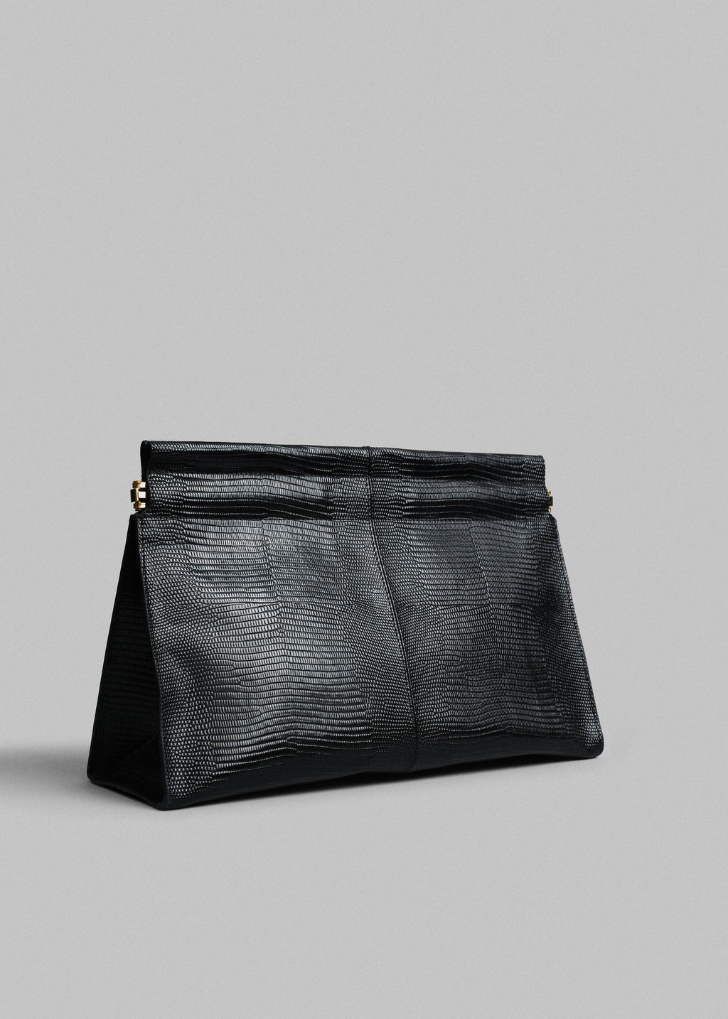 Medium Leather Clutch -Black - CO