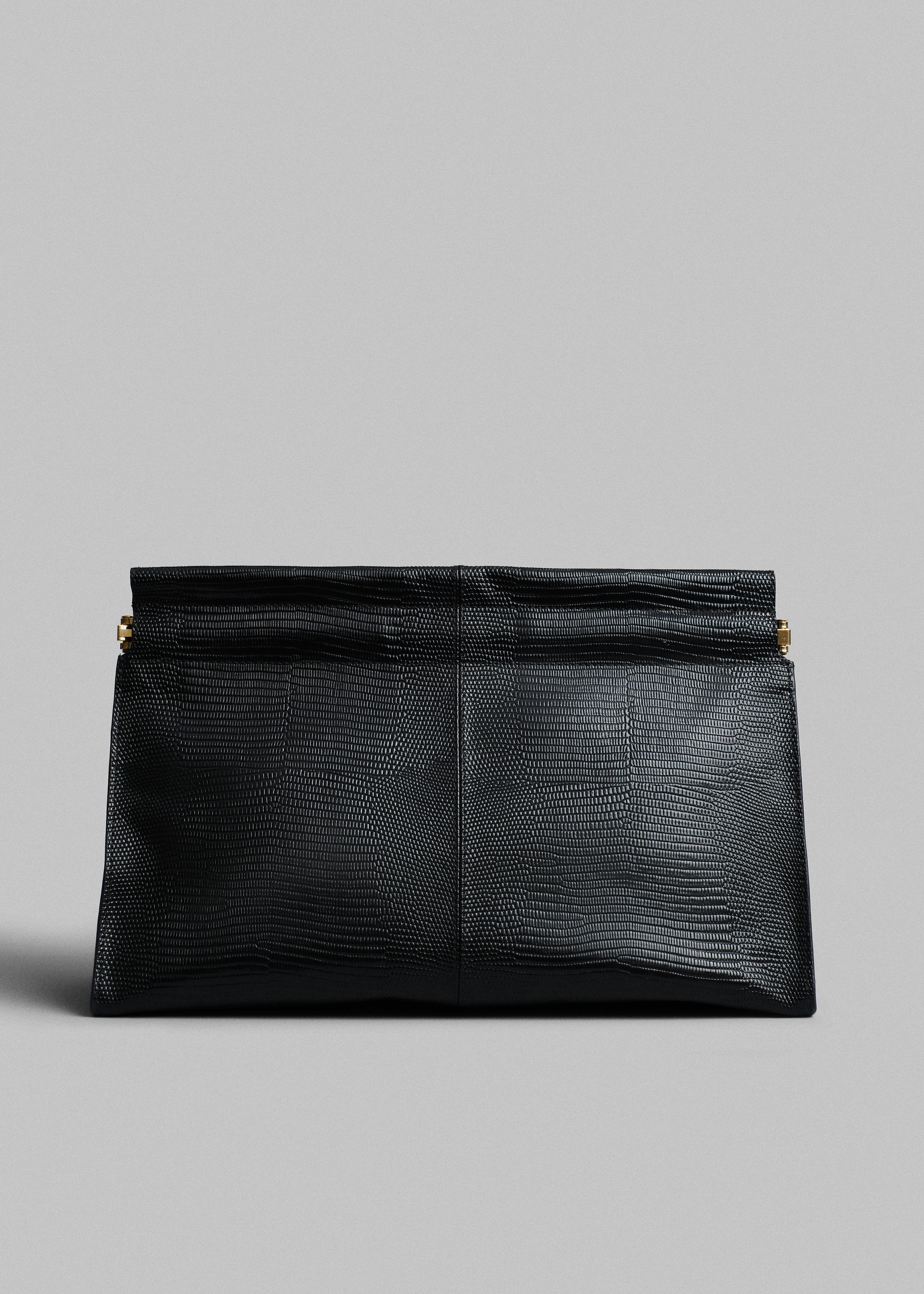 Medium Leather Clutch -Black