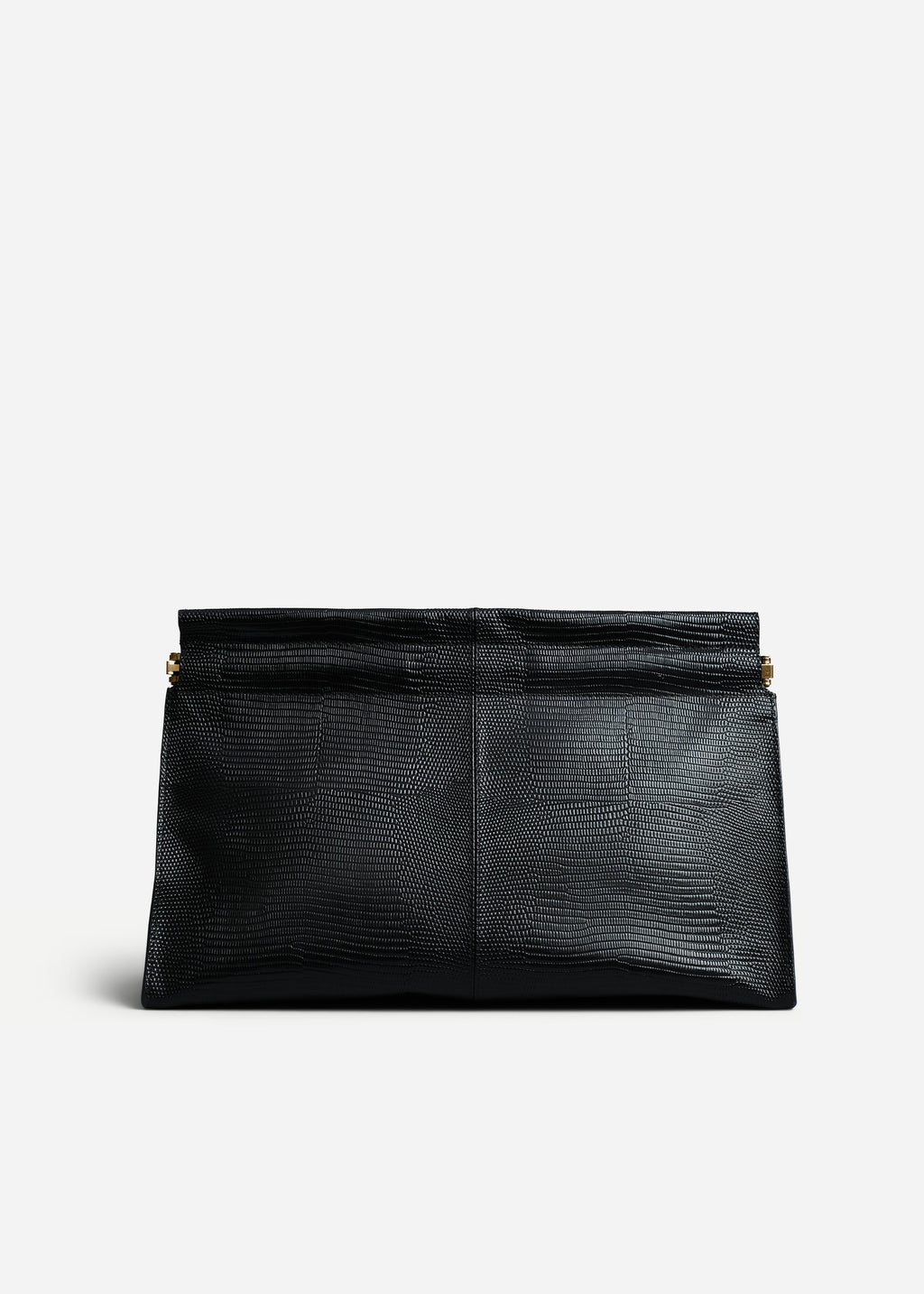 Large Leather Clutch in Black - CO