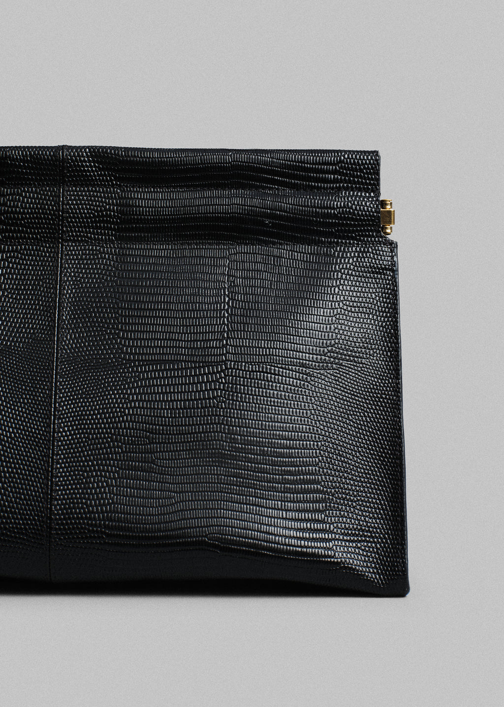 Medium Leather Clutch -Black - CO