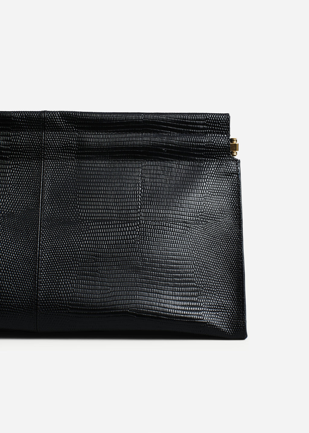 Large Leather Clutch in Black - CO