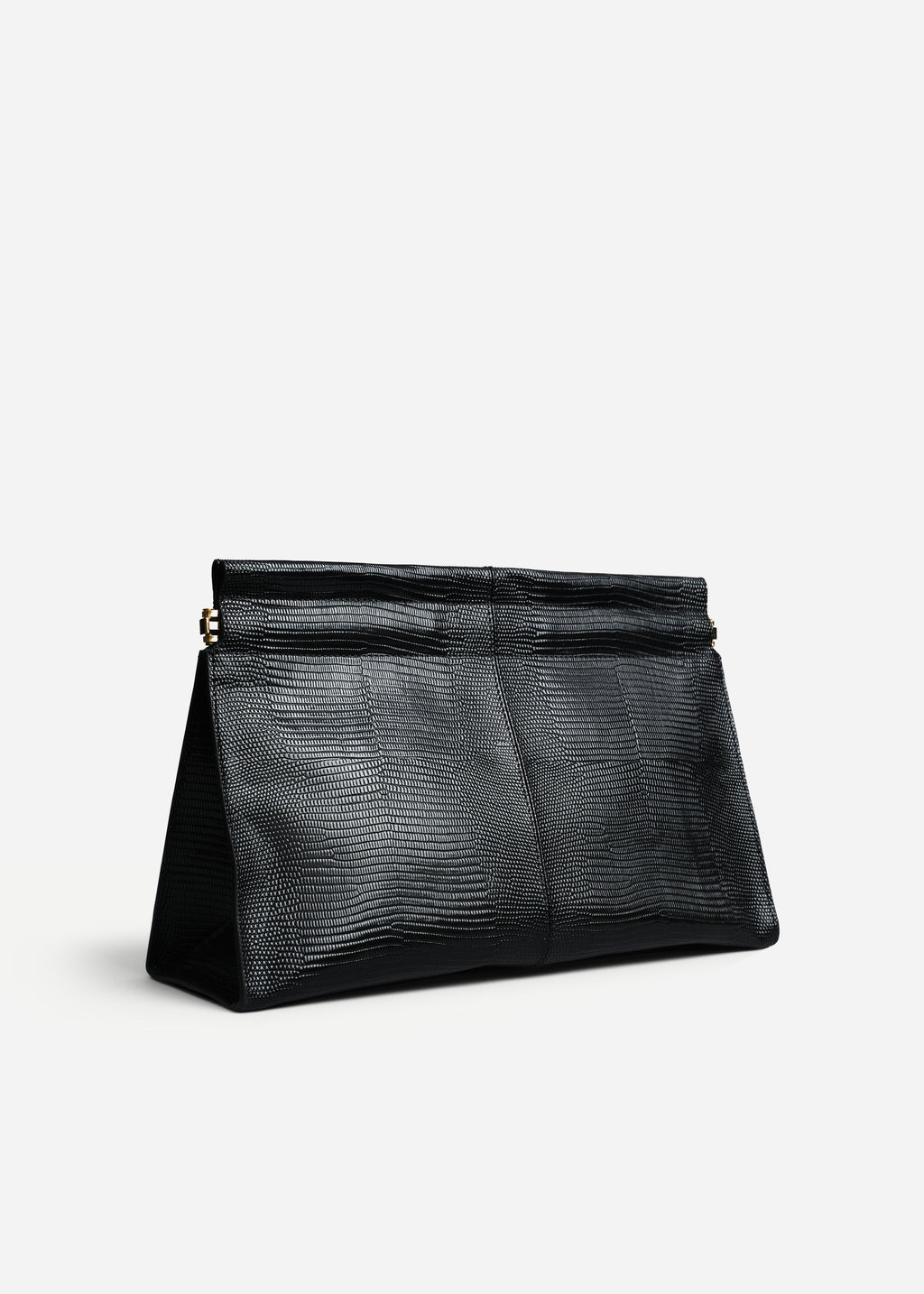 Large Leather Clutch in Black - CO