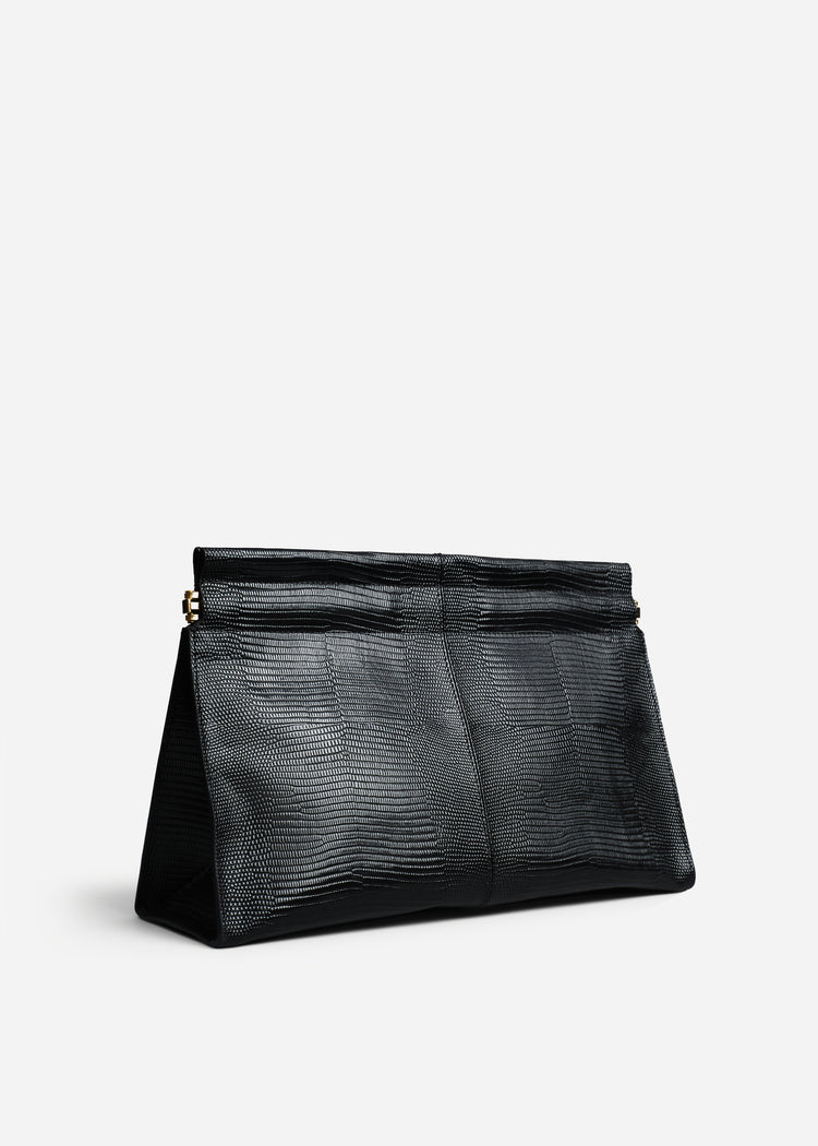 Large Leather Clutch in Black, image 2 of 4