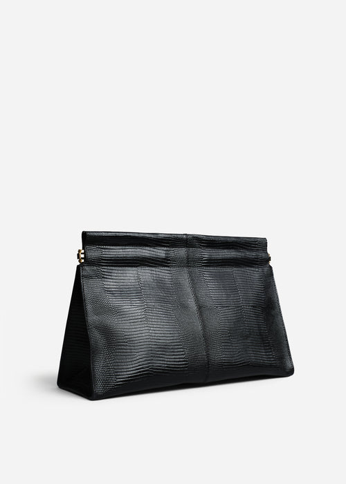 Large Leather Clutch in Black, image 2 of 4
