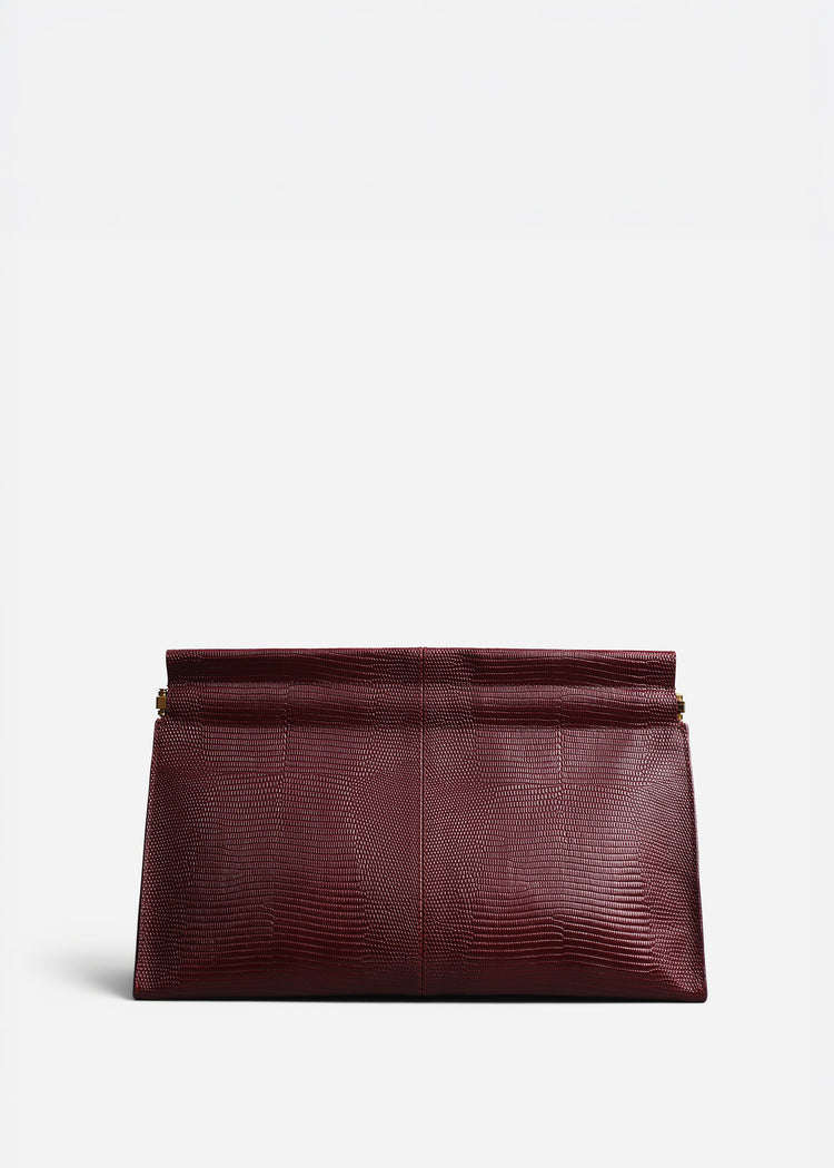 Large Leather Clutch in Burgundy, image 1 of 4