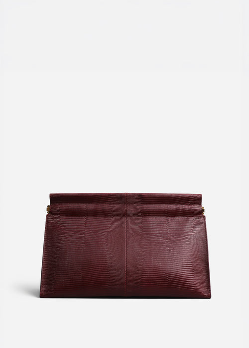 Large Leather Clutch in Burgundy, image 1 of 4