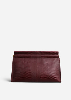 BEL AIR CLUTCH 27 IN BURGUNDY RED NAPPA LAMBSKIN GOLD HARDWARE