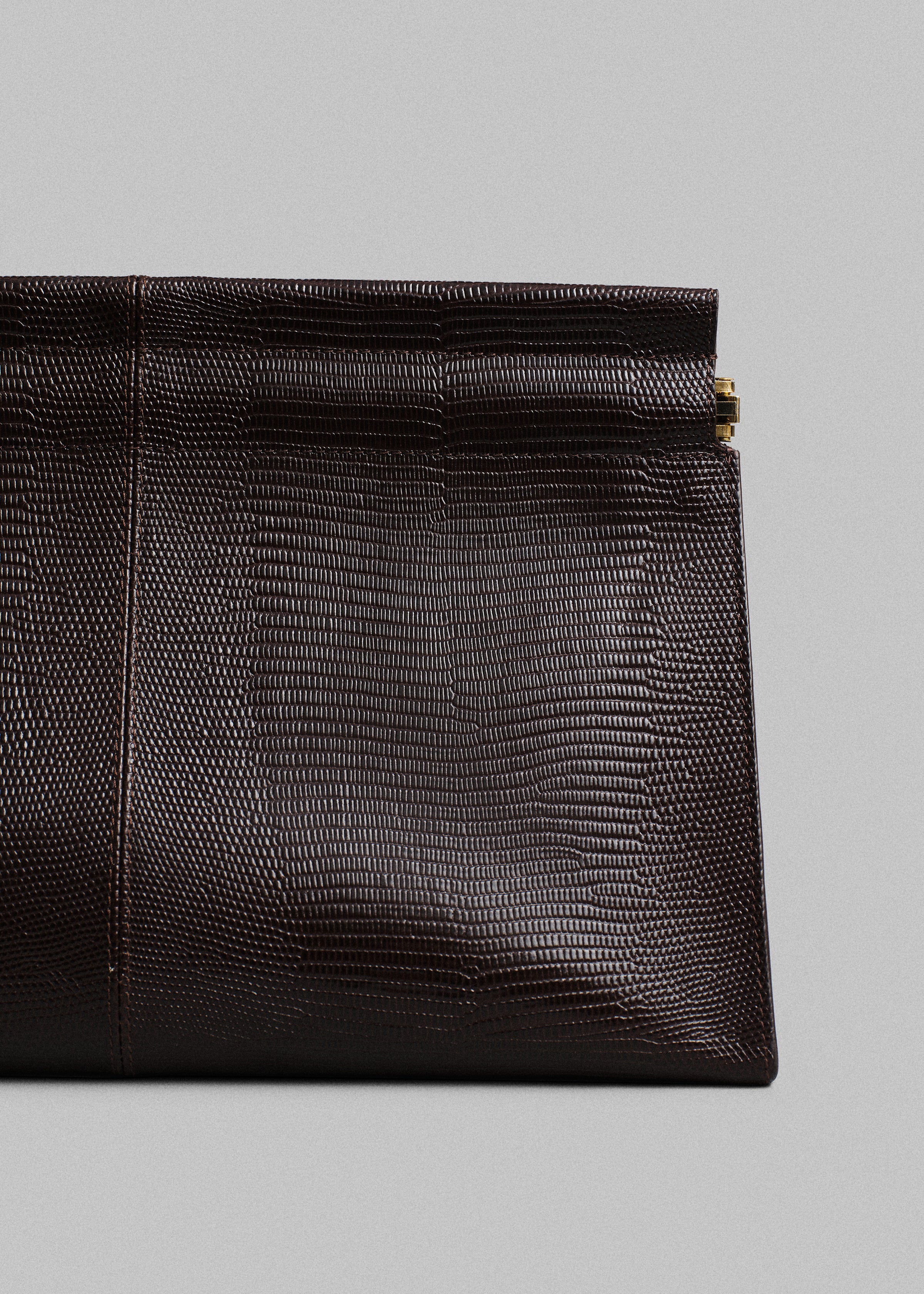 Medium Leather Clutch in Espresso - Espresso