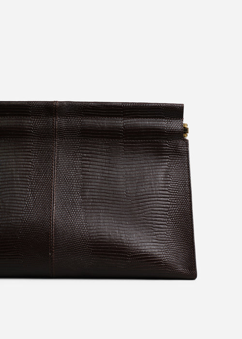 Large Leather Clutch - Espresso, image 3 of 4