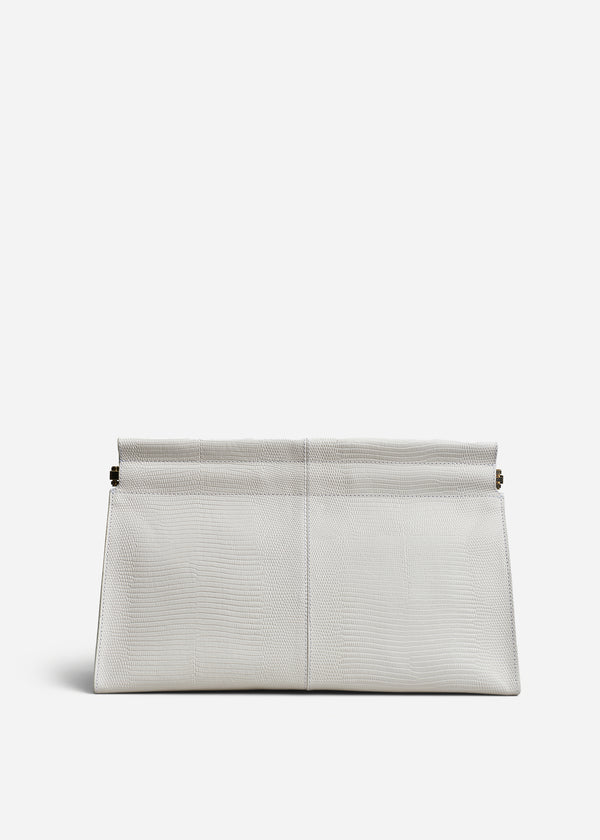 Large Leather Clutch - Ivory - CO