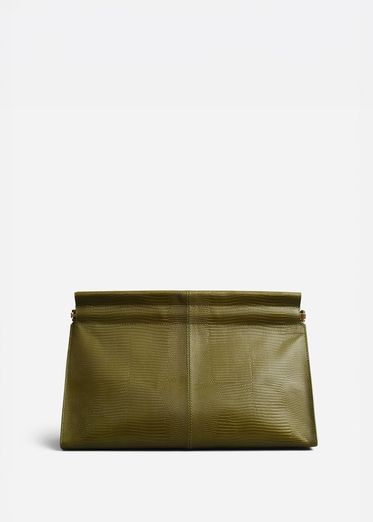 Large Leather Clutch - Olive, image 1 of 5