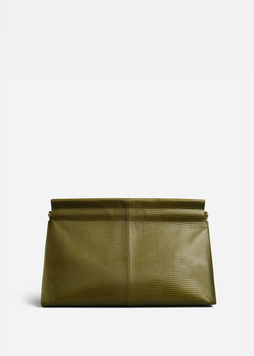 Large Leather Clutch - Olive, image 1 of 5