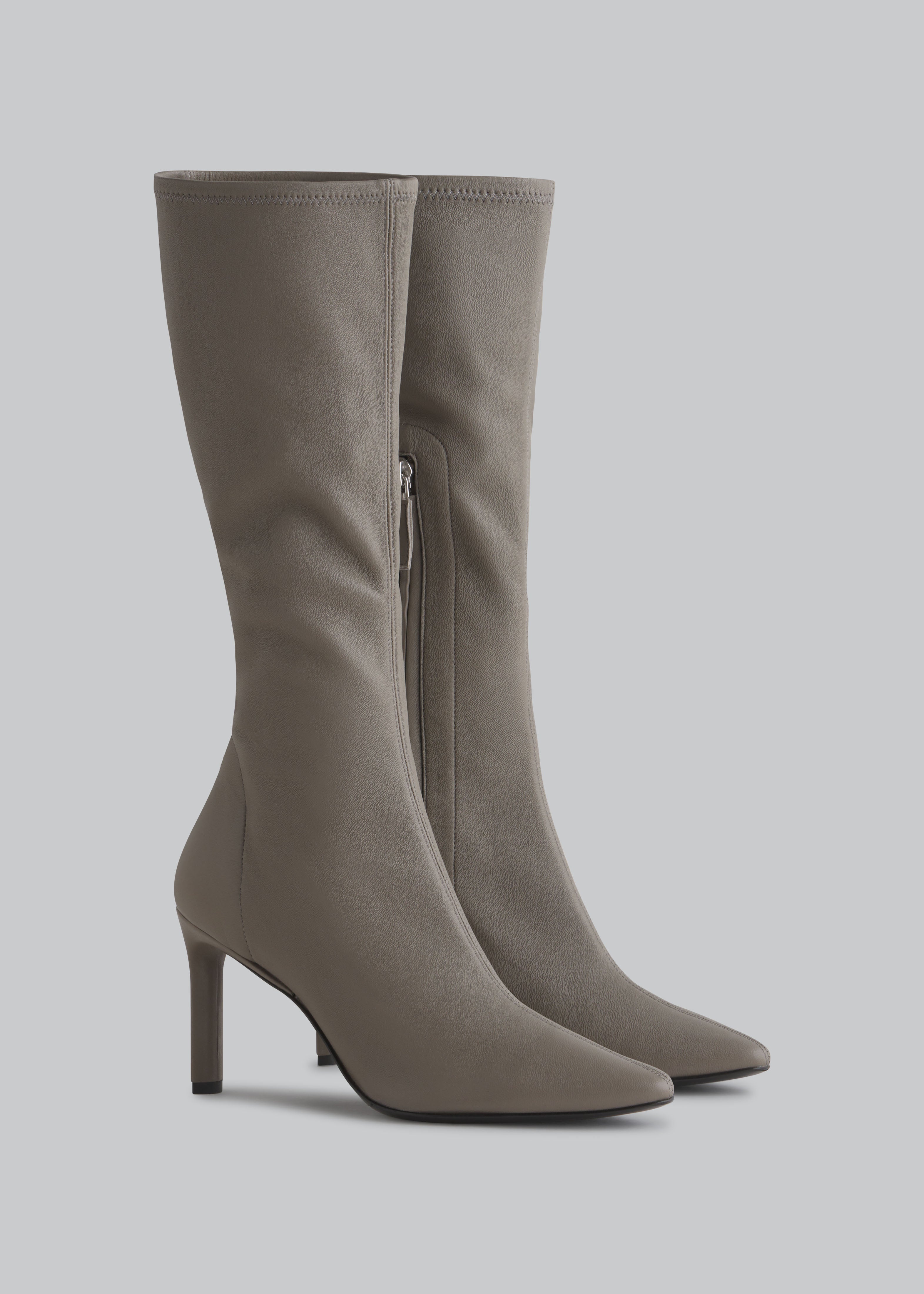 Stretch High Heel Boot - Grey