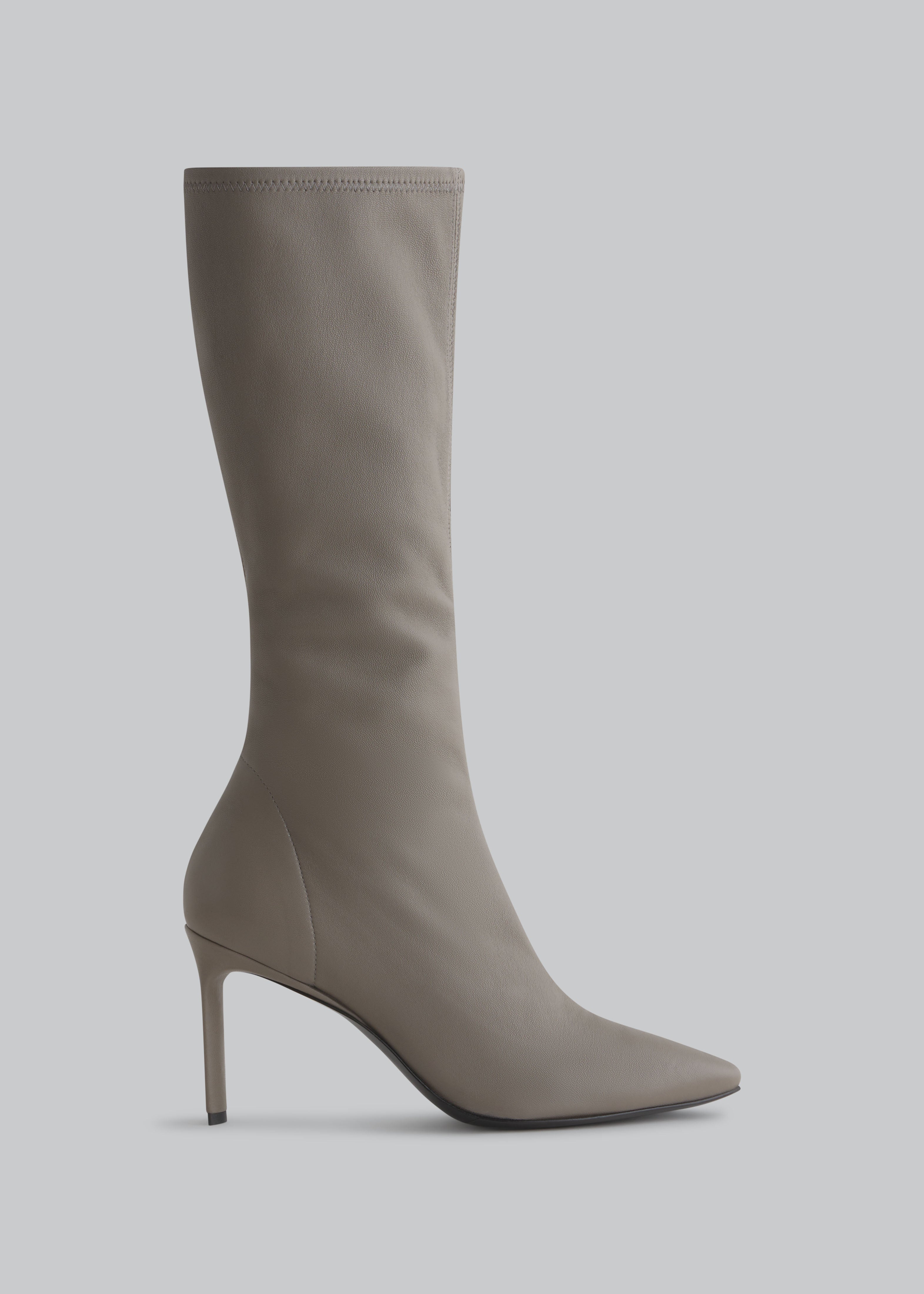 Stretch High Heel Boot - Grey