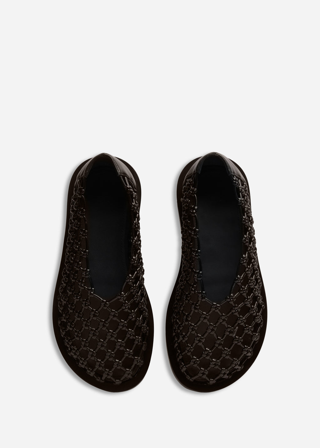 Woven Knotted Flat in Napa Leather - Chocolate - CO