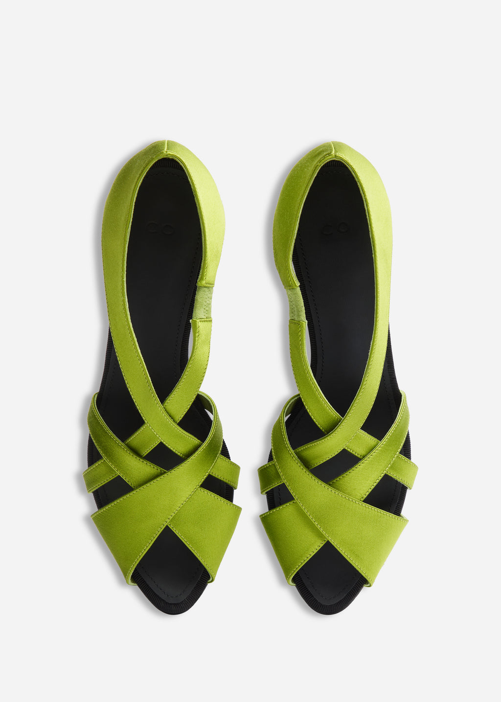 Open Toe Heeled Sandal in Satin - Green - CO