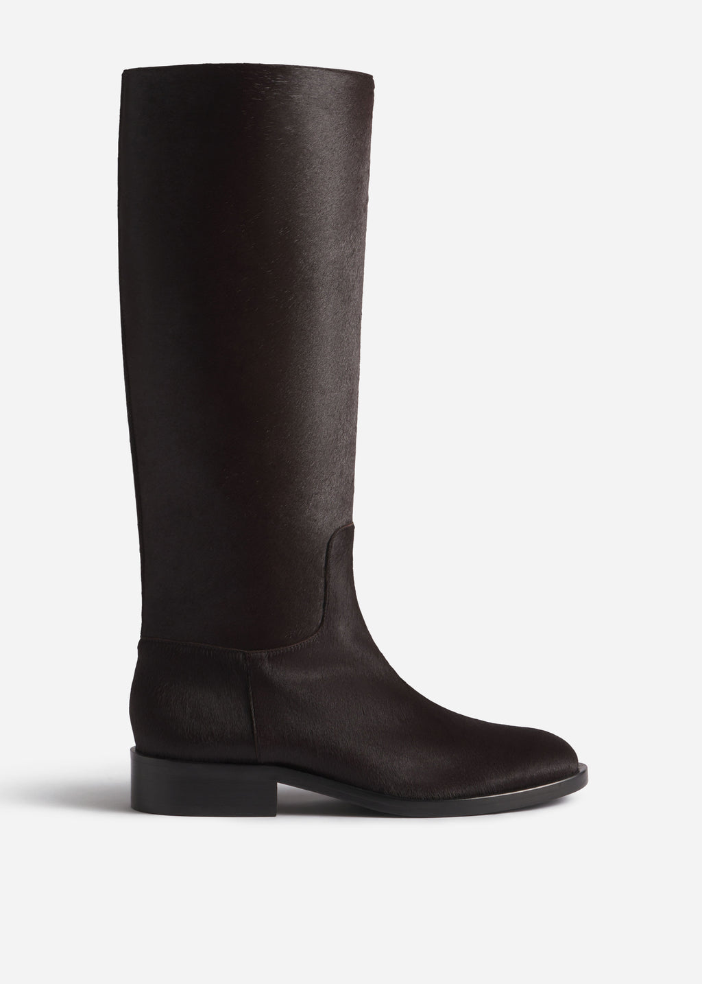 Calf Hair Riding Boot - Chocolate - CO