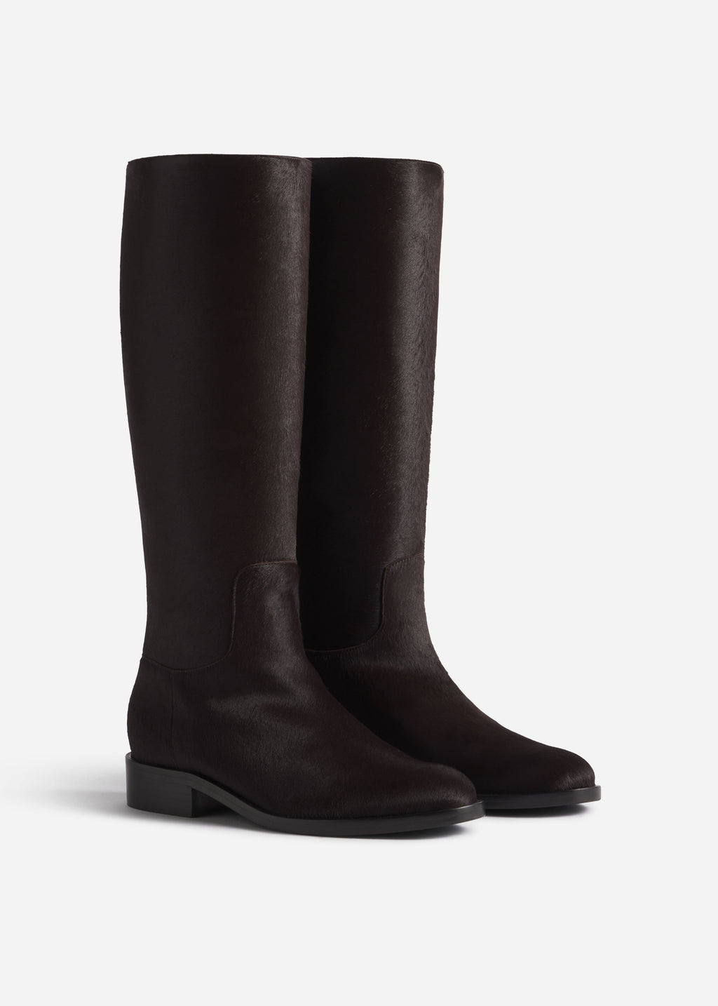 Calf Hair Riding Boot - Chocolate - CO