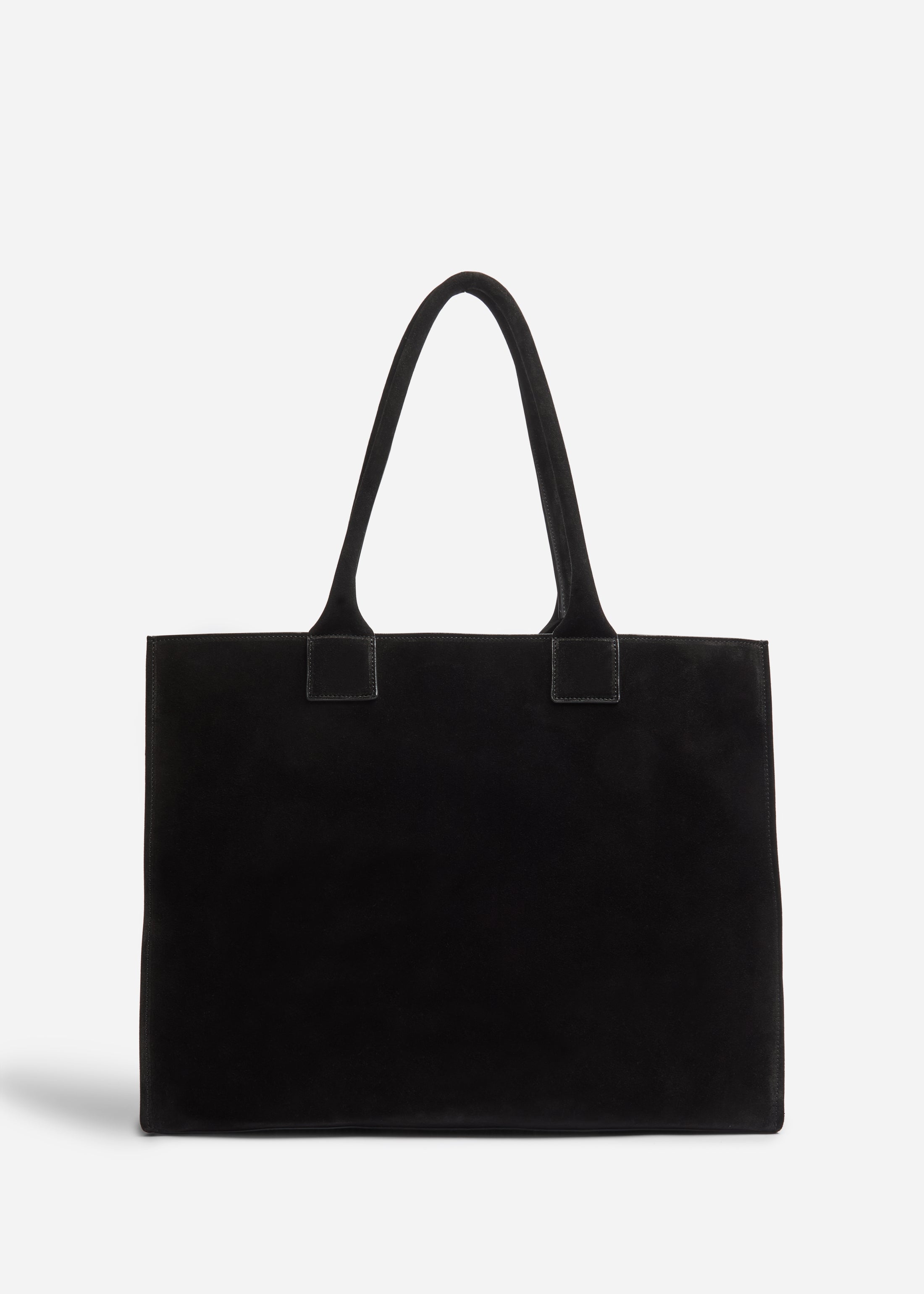Large Tote Bag in Suede - Black