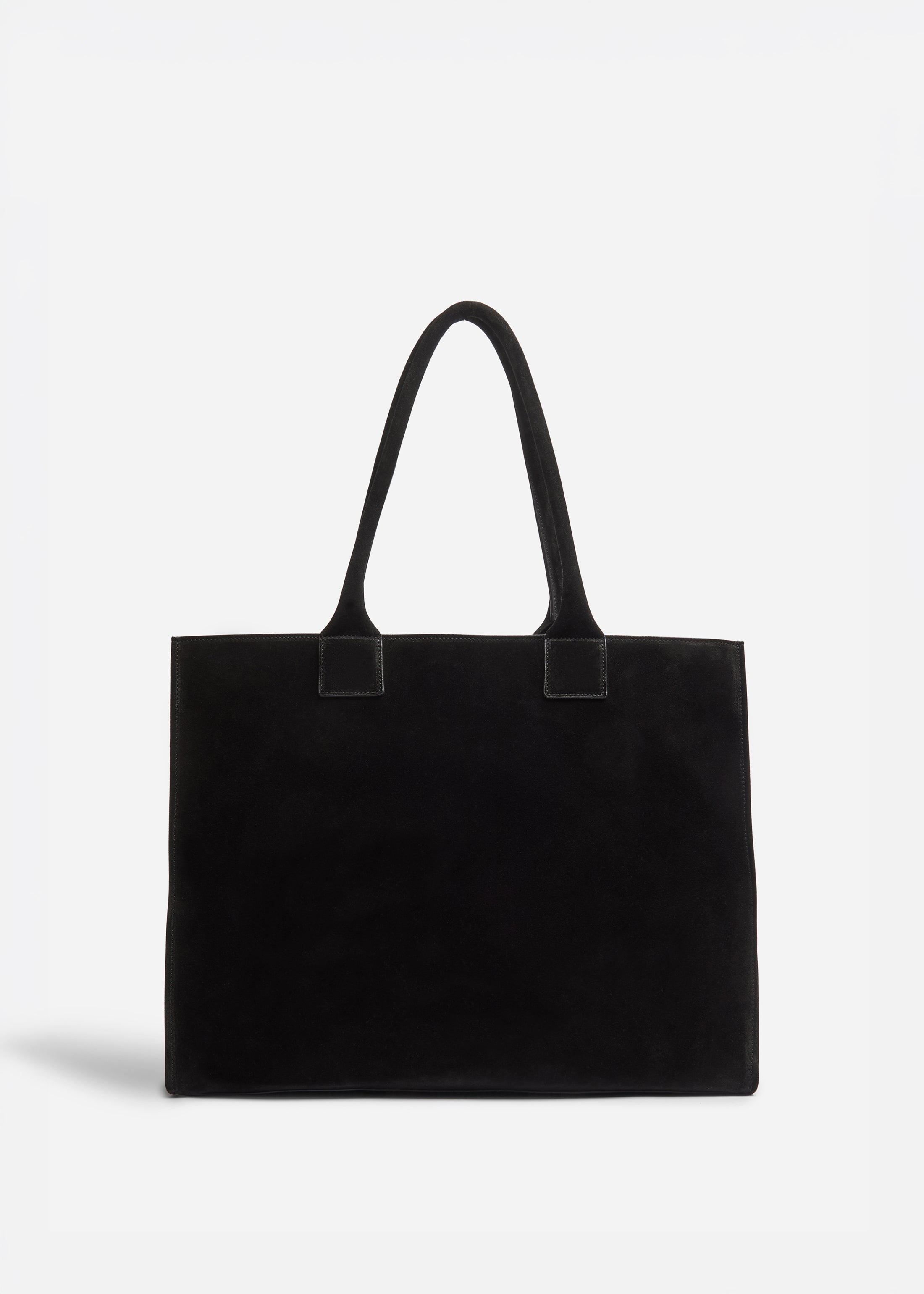Large Tote Bag in Suede - Black