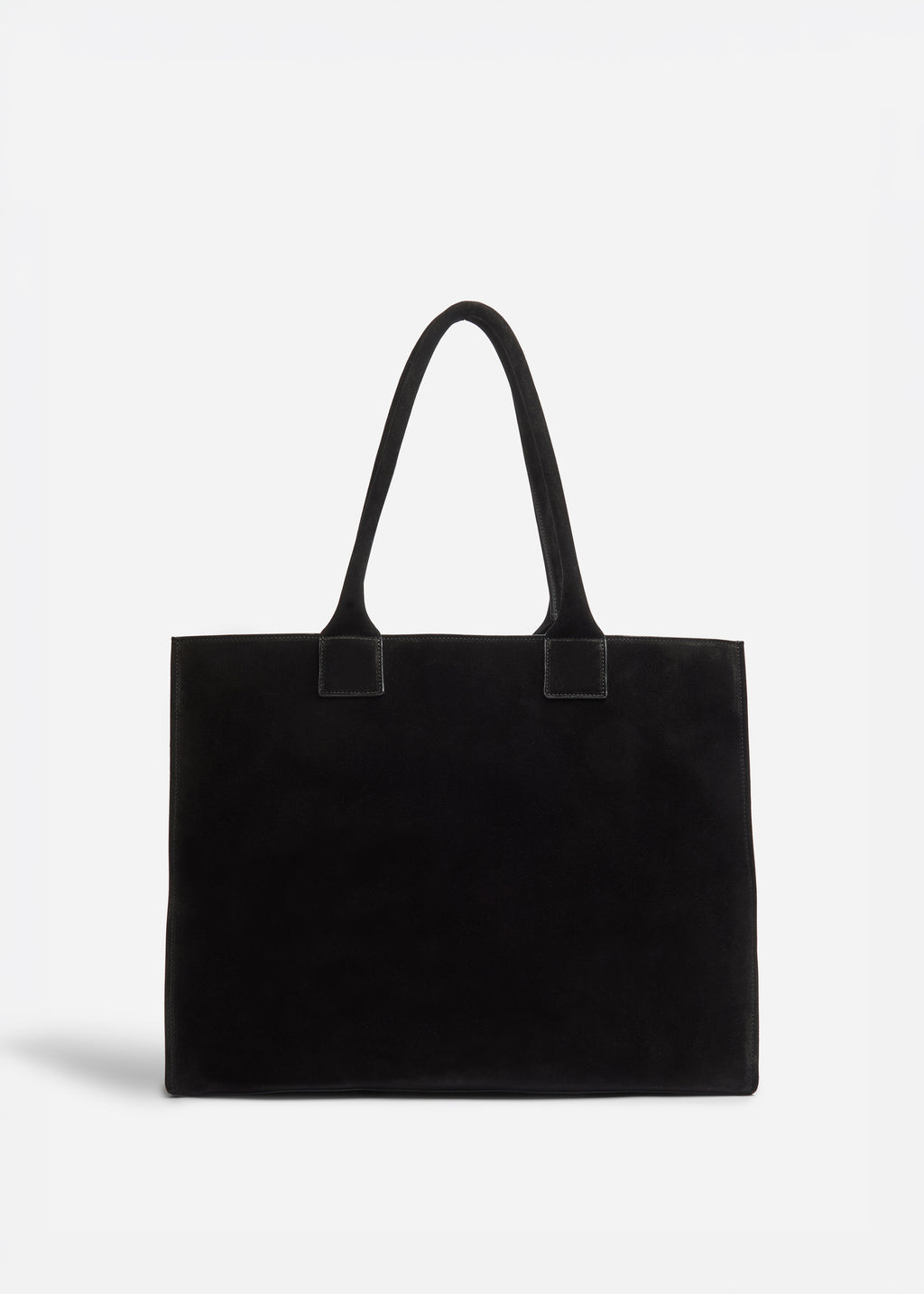Large Tote Bag in Suede - Black - CO