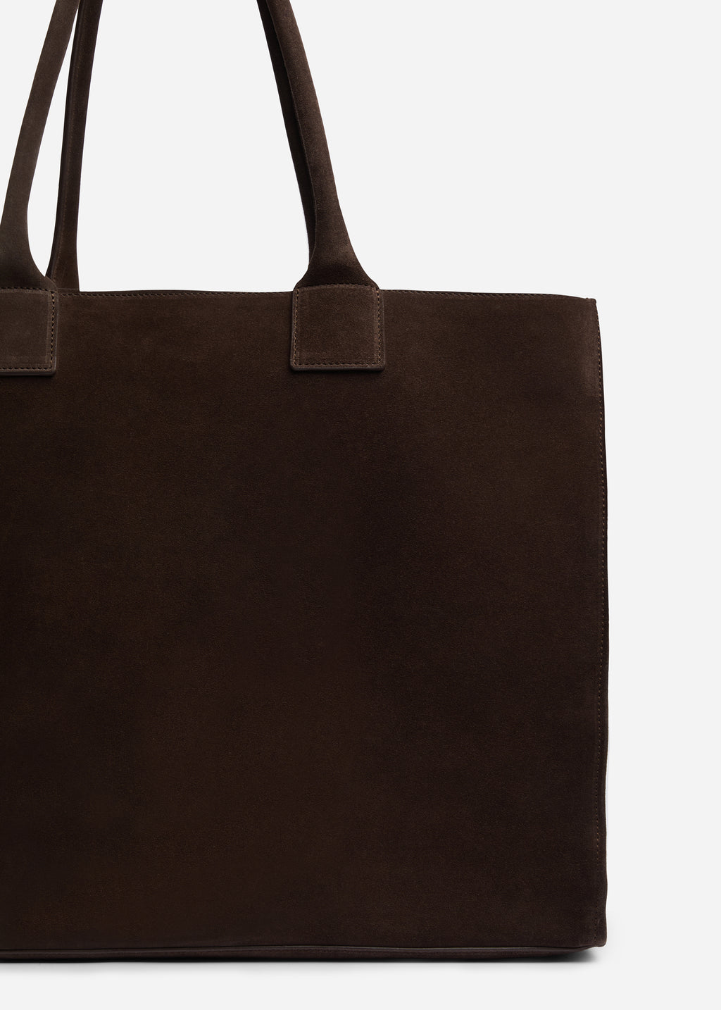 Large Tote Bag in Suede - Chocolate - CO