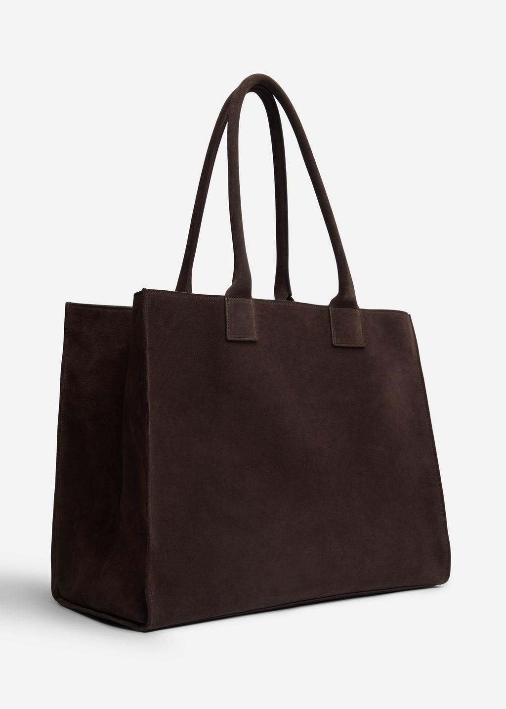 Large Tote Bag in Suede - Chocolate - CO