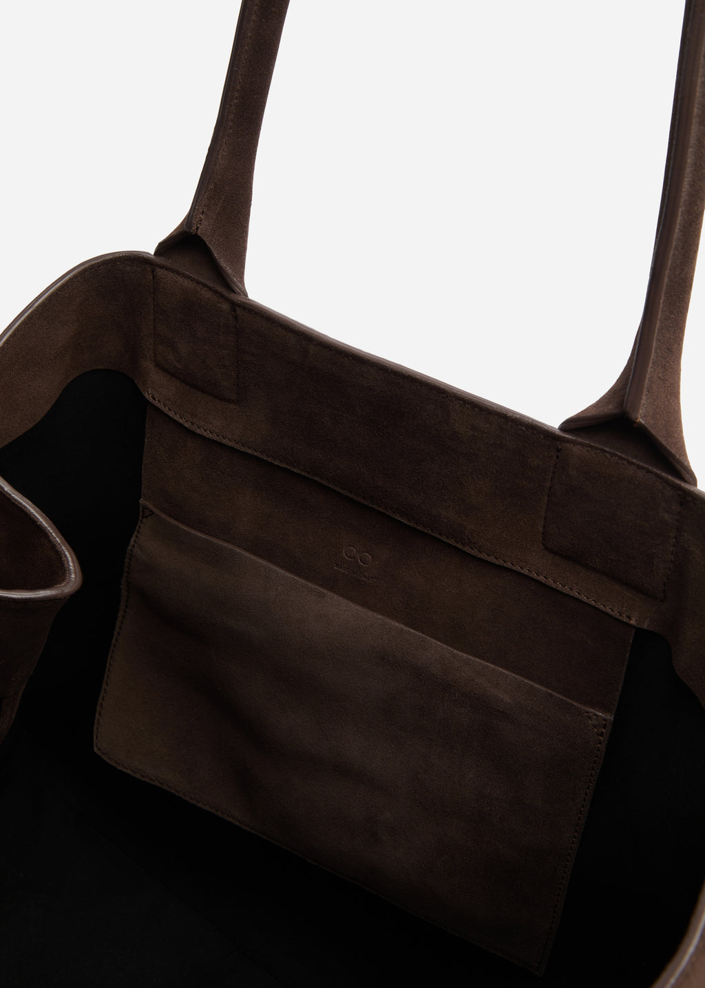 Large Tote Bag in Suede - Chocolate - CO