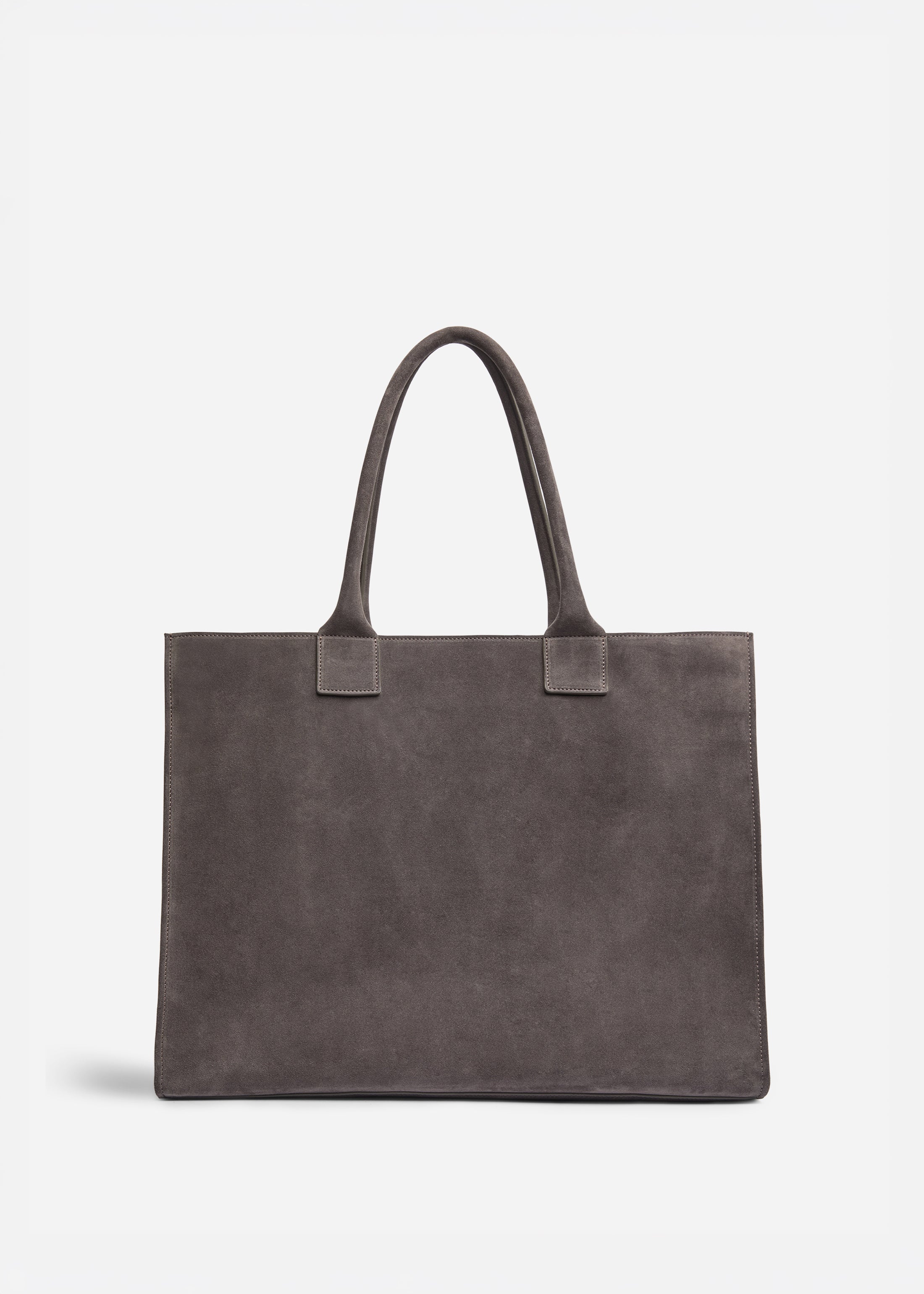 Large Tote Bag in Suede - Grey