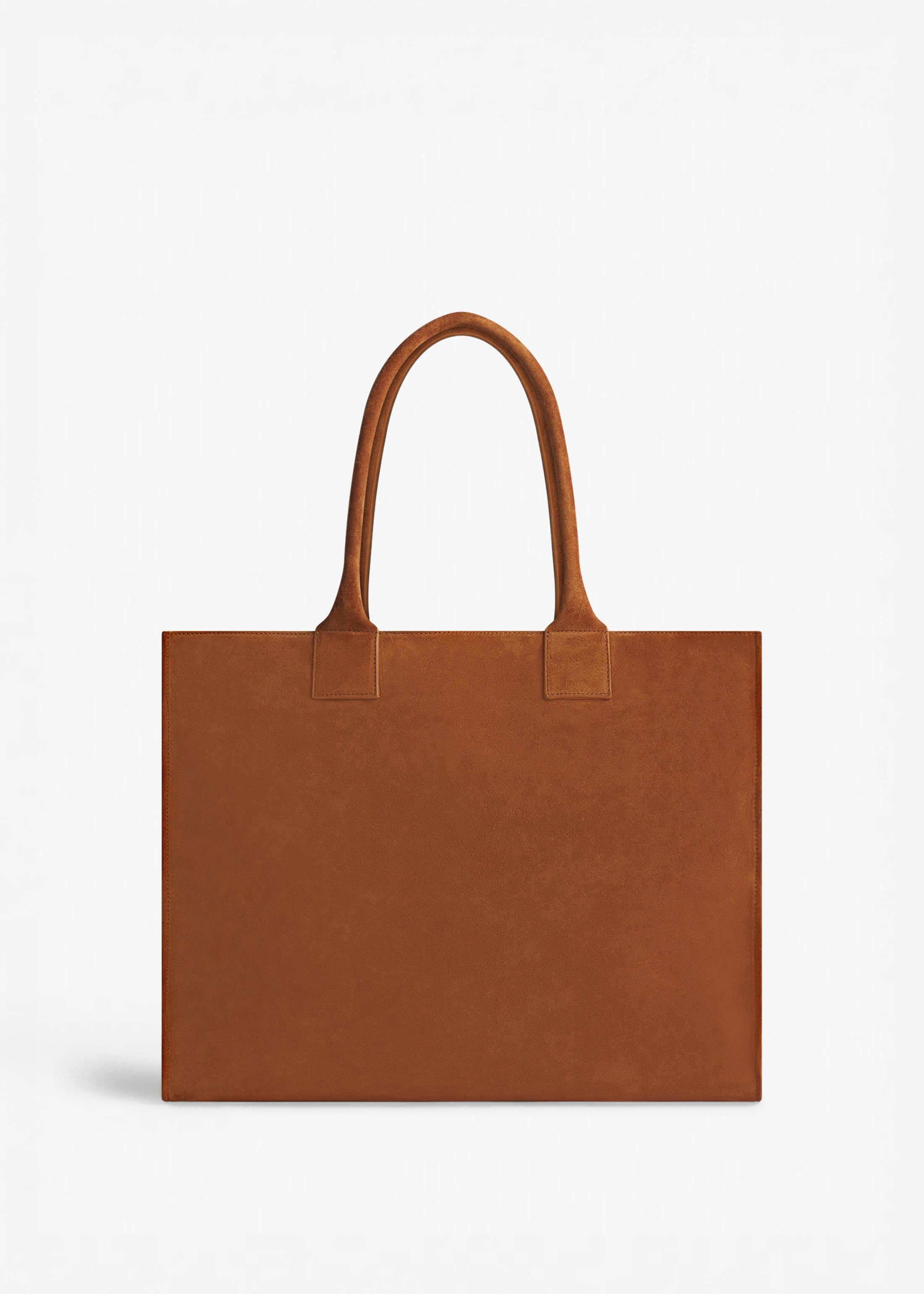 Large Tote Bag in Suede - Cognac