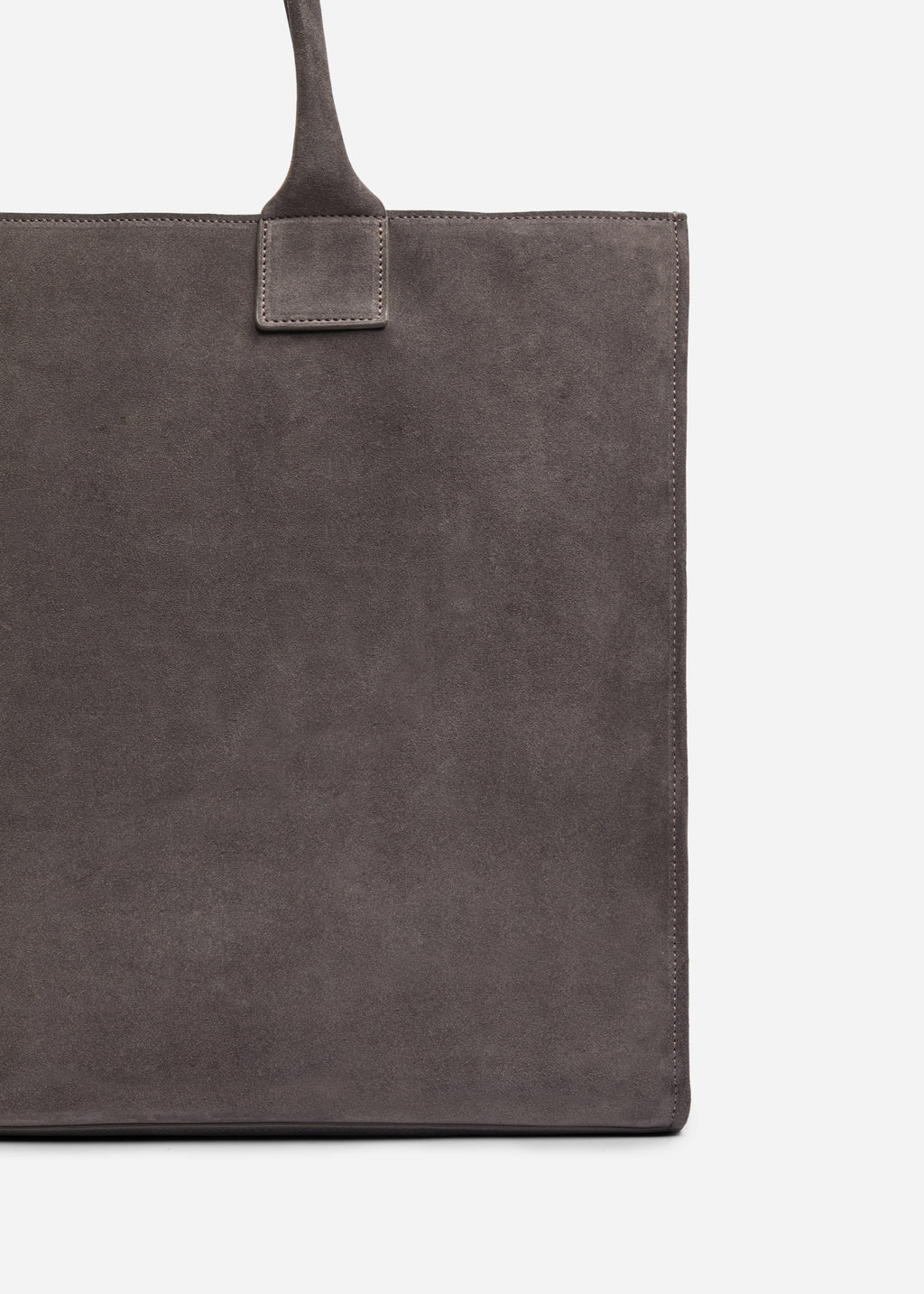 Large Tote Bag in Suede - Grey - CO
