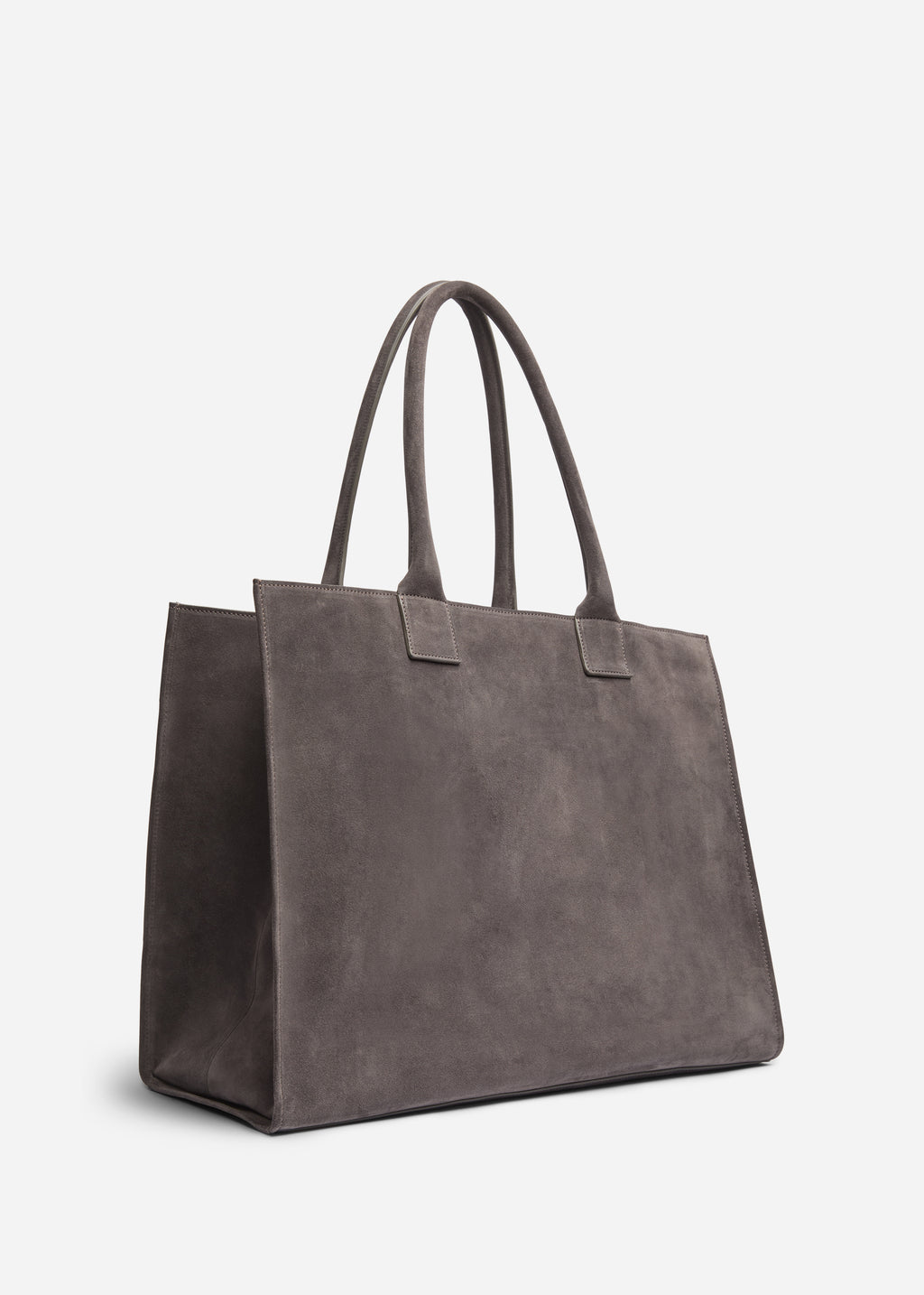 Large Tote Bag in Suede - Grey - CO