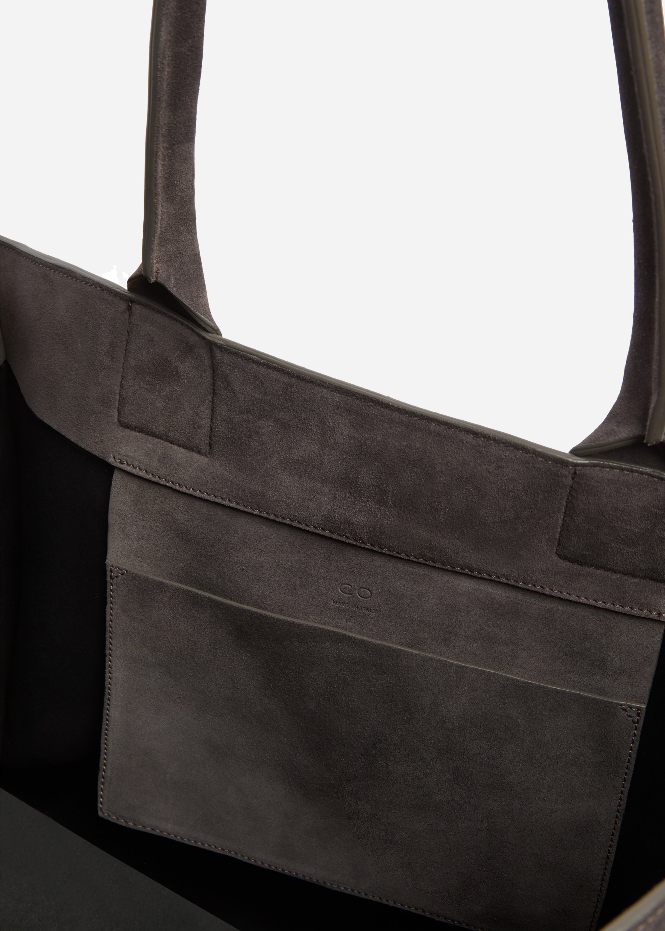 Large Tote Bag in Suede - Grey