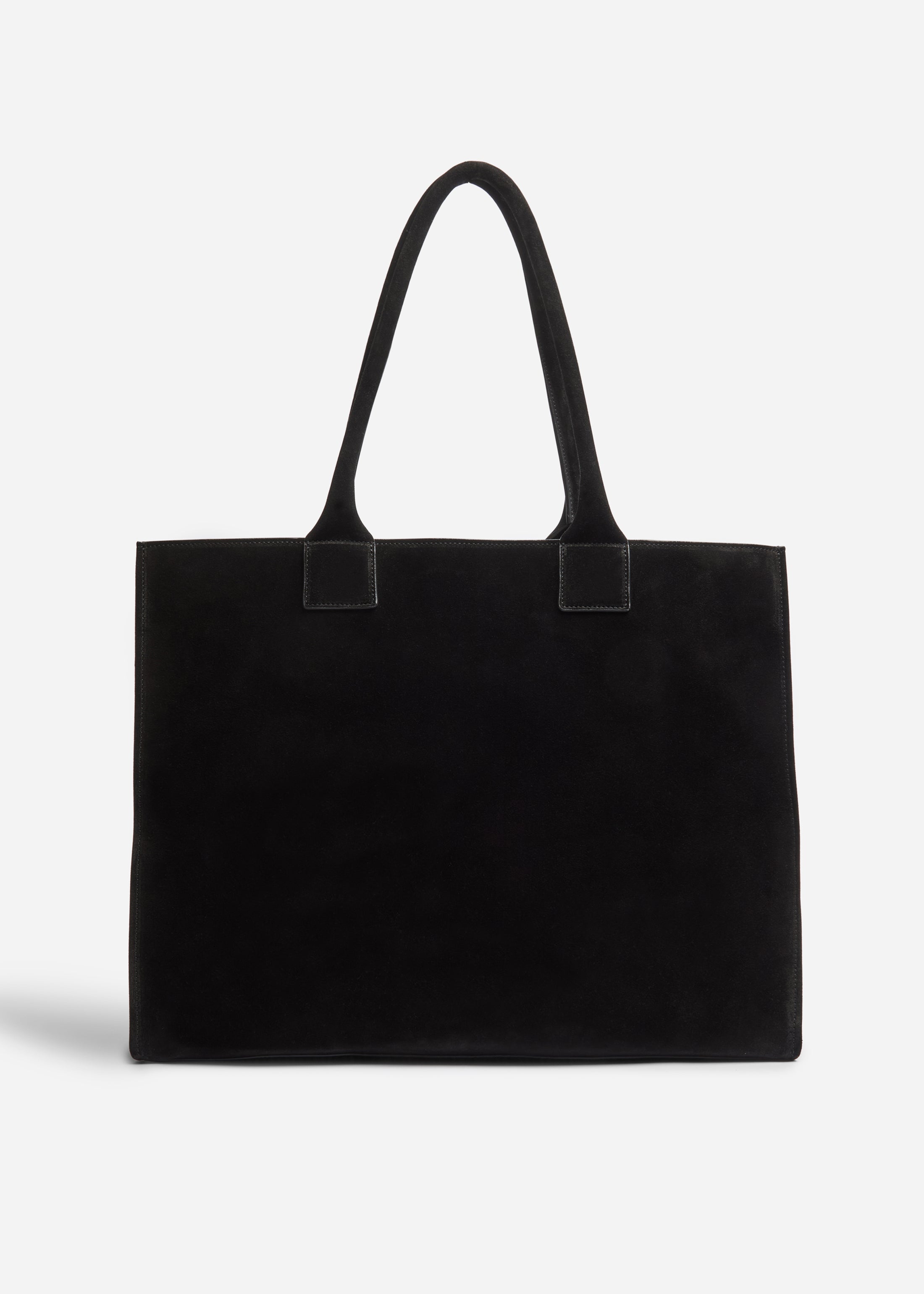 Large Tote Bag in Suede - Black