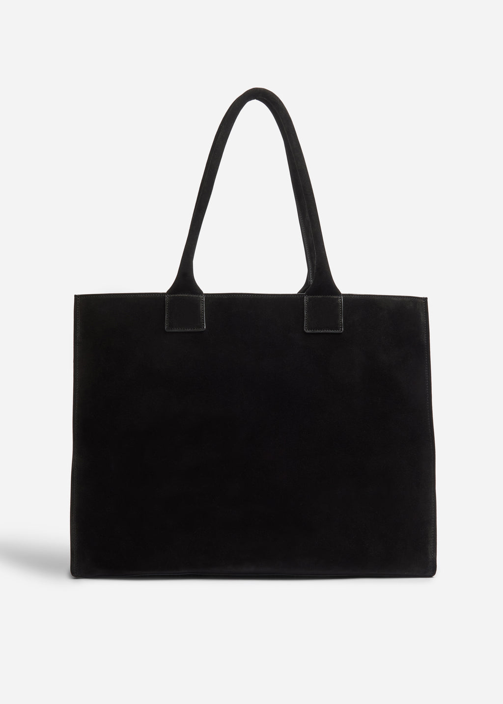 Large Tote Bag in Suede - Black - CO