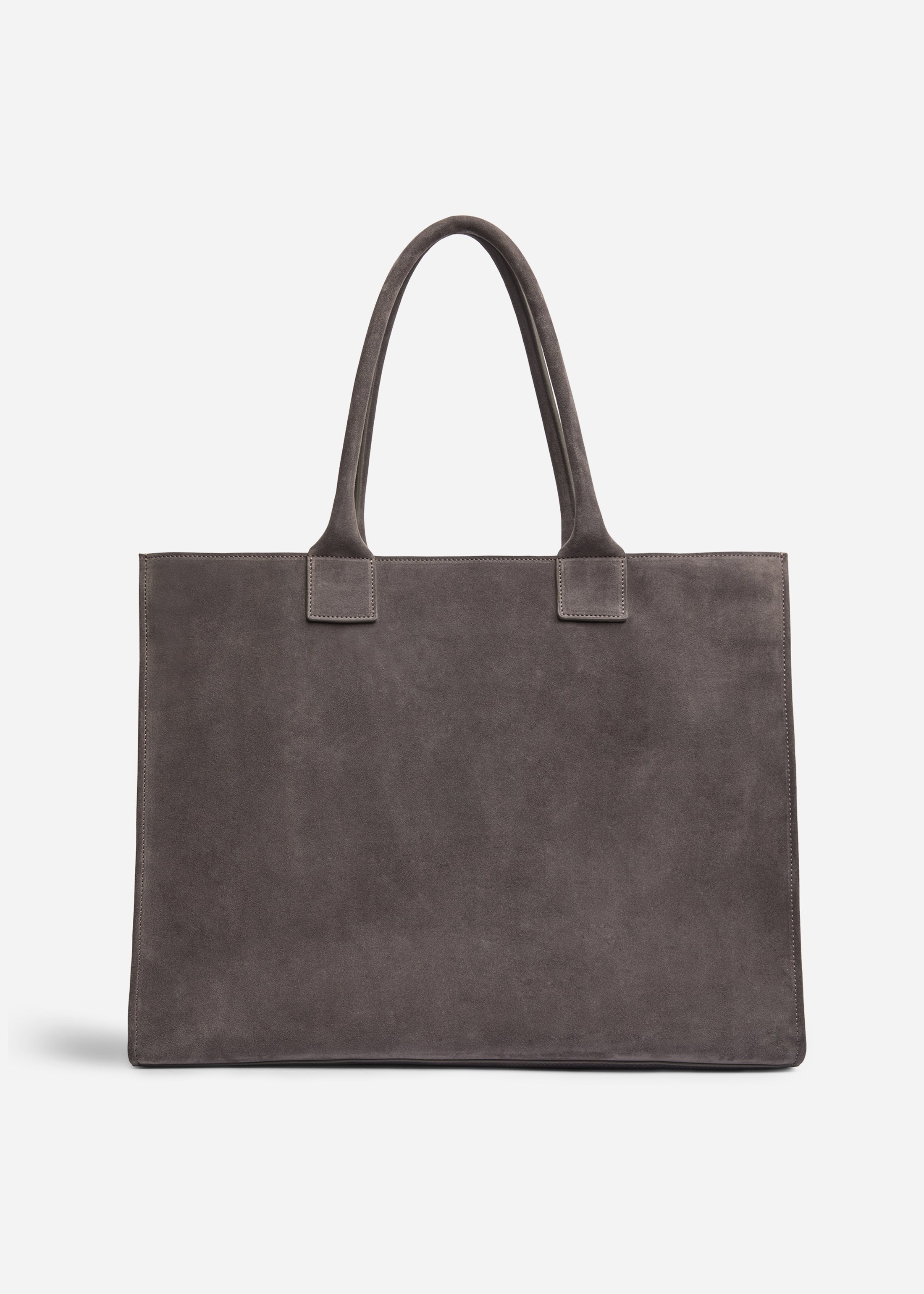 Large Tote Bag in Suede - Grey
