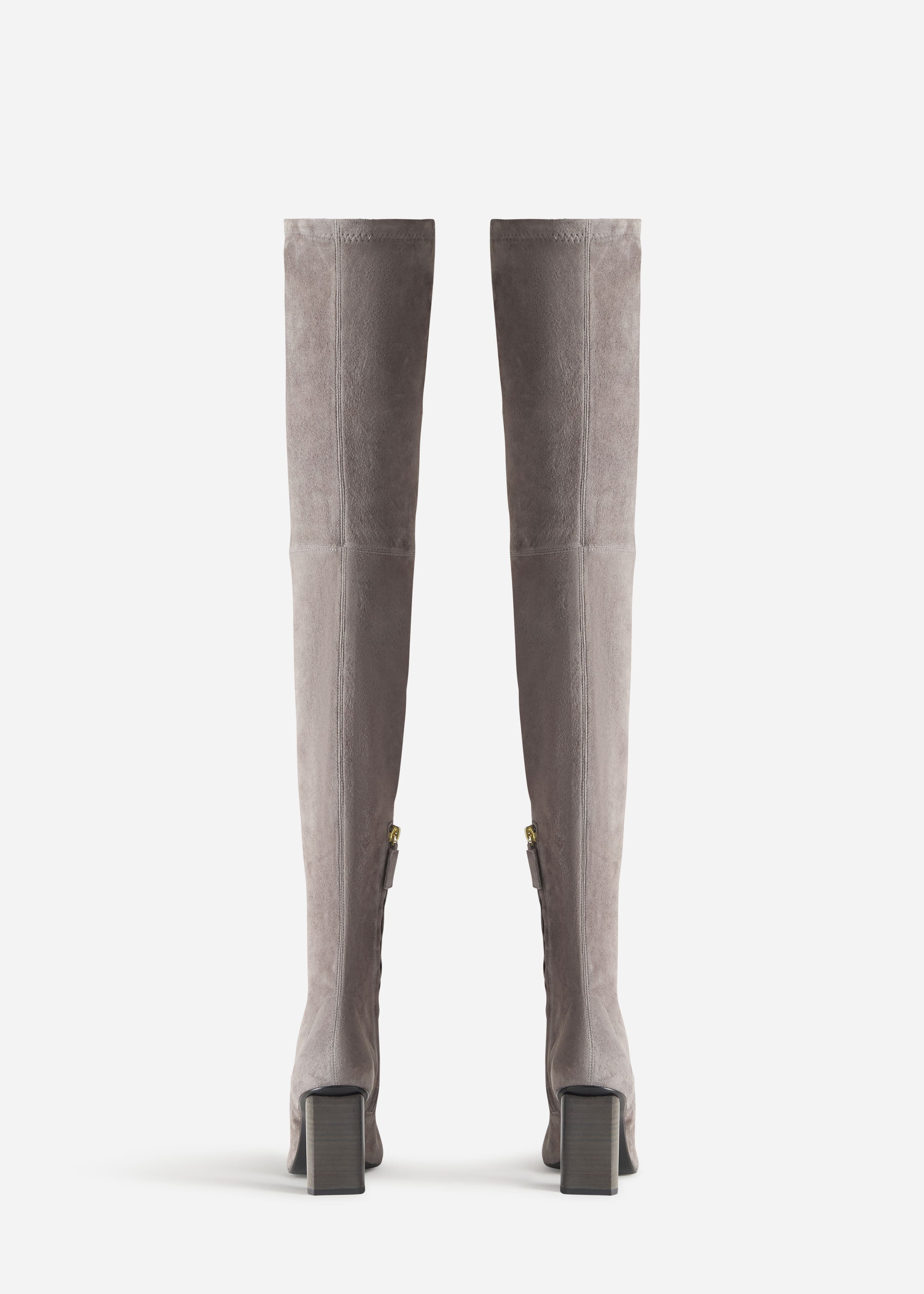 Over-the-Knee Heeled Boot in Suede - Grey, image 3 of 3