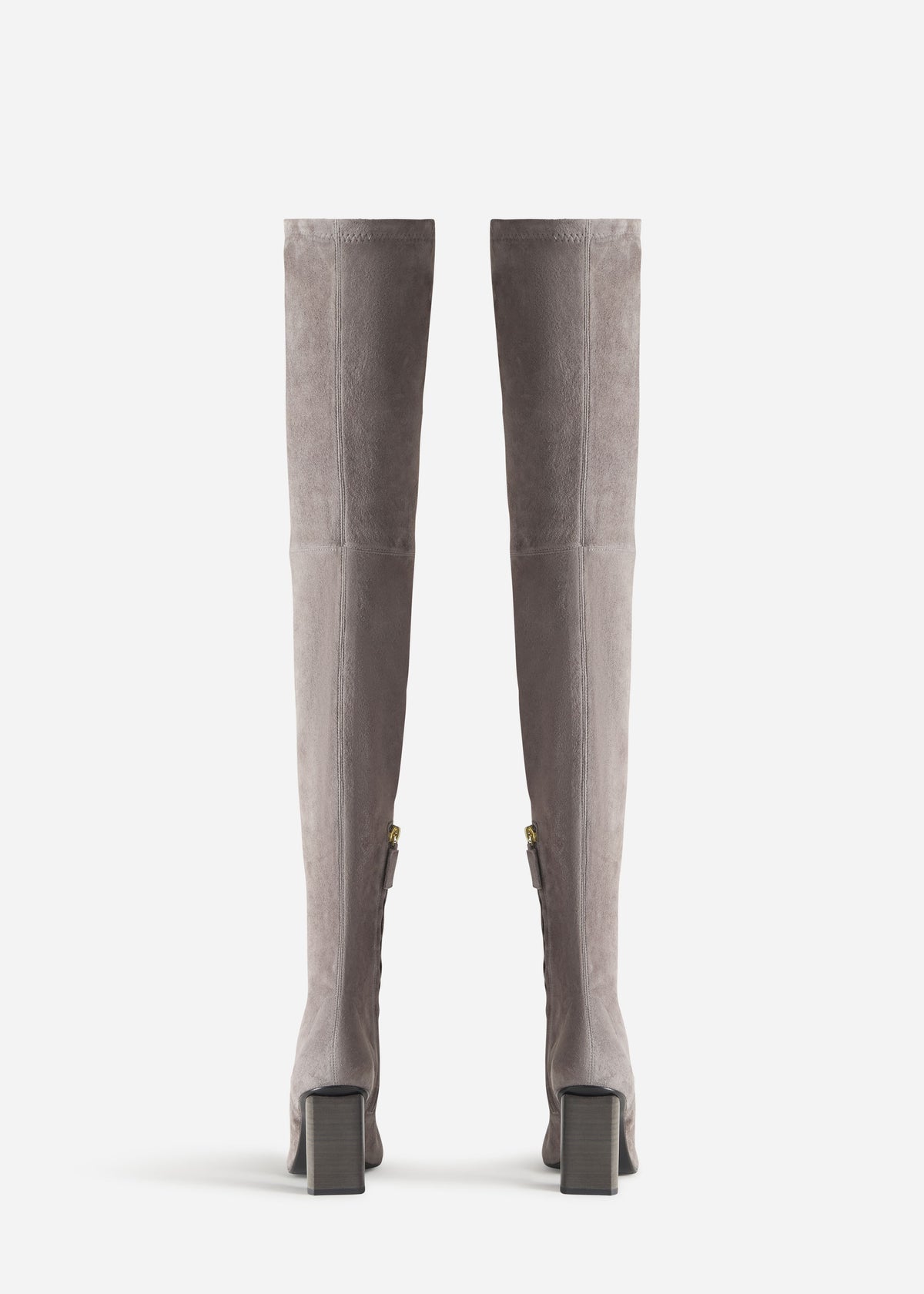 Over-the-Knee Heeled Boot in Suede - Grey, image 3 of 3