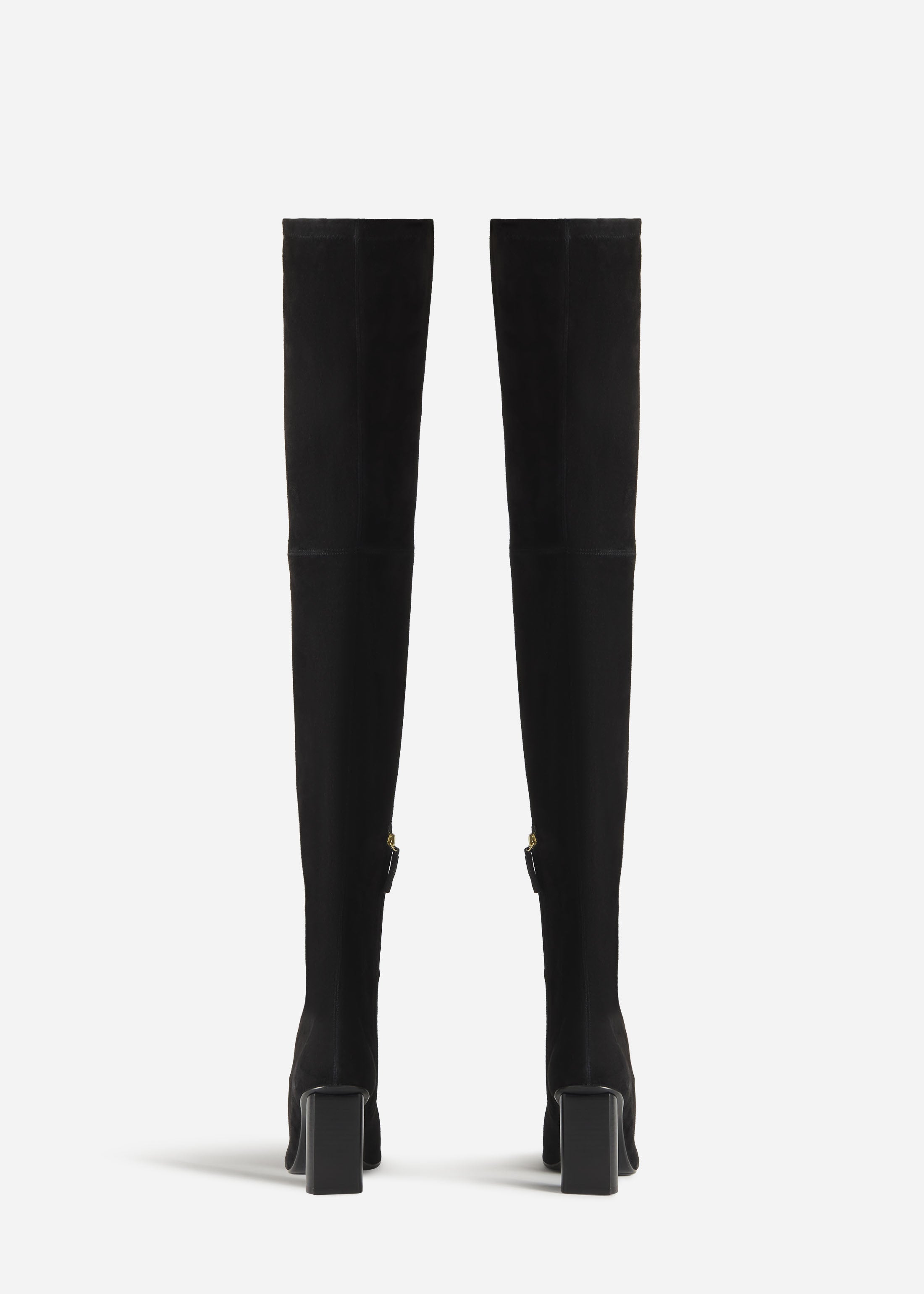Over-the-Knee Heeled Boot in Suede - Black, image 3 of 3